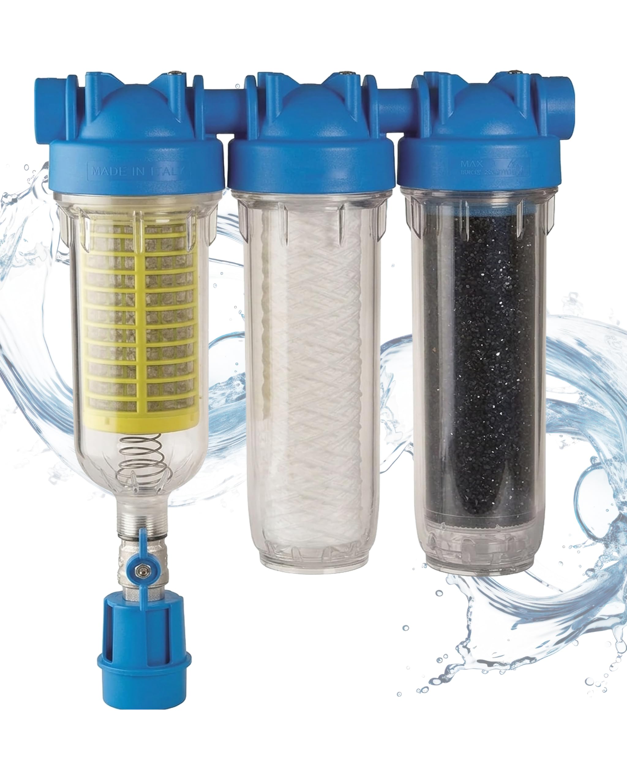 purway® HYDRA Rainmaster TRIO RLH LA 1" Zoll Wasserfiltergehäuse plus Filter
