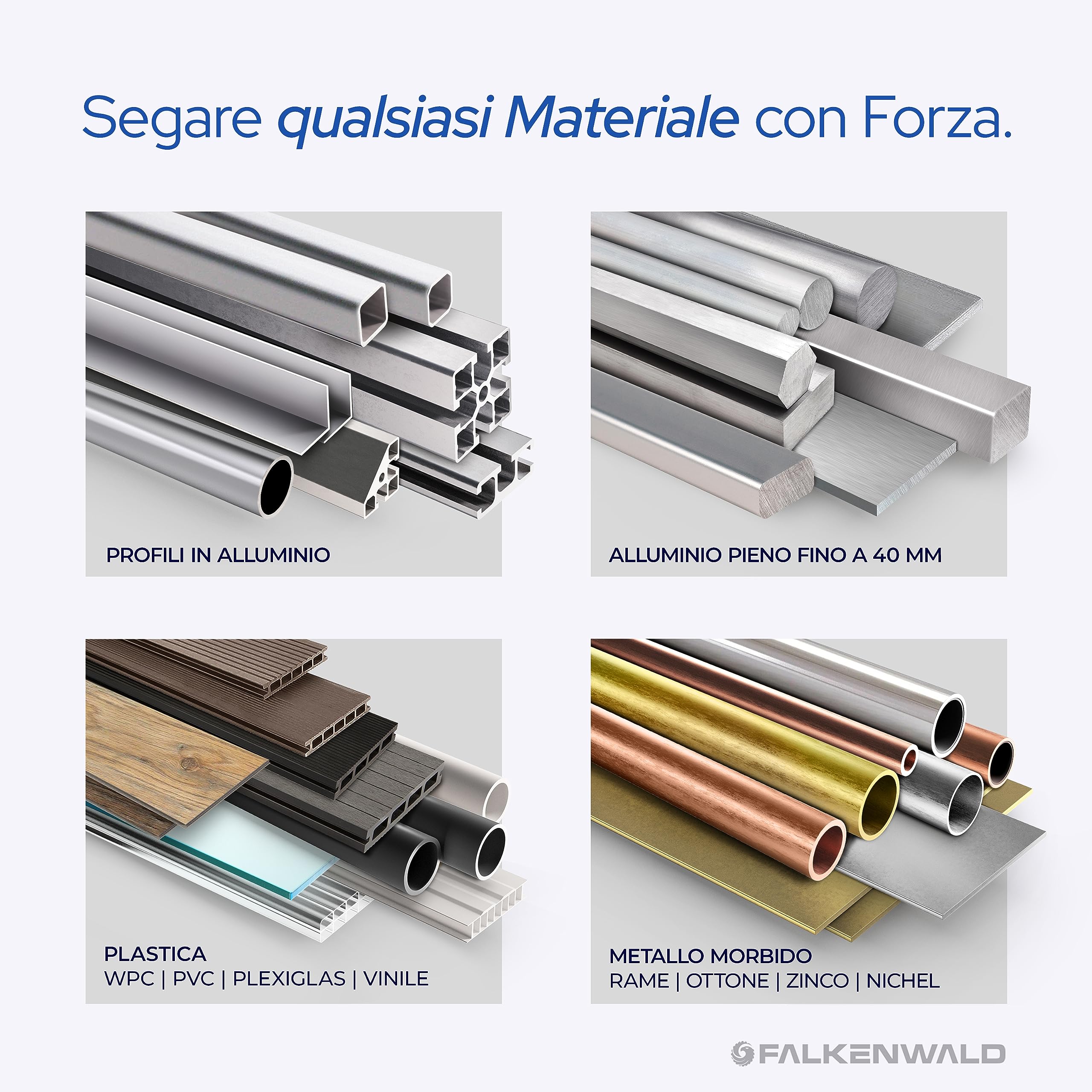 FALKENWALD® - Lama per sega 216 x 30 mm ideale per alluminio, compatibile con Bosch PCM 8s, GCM 8 SDE, lama per sega circolare, per sega troncatrice, in metallo