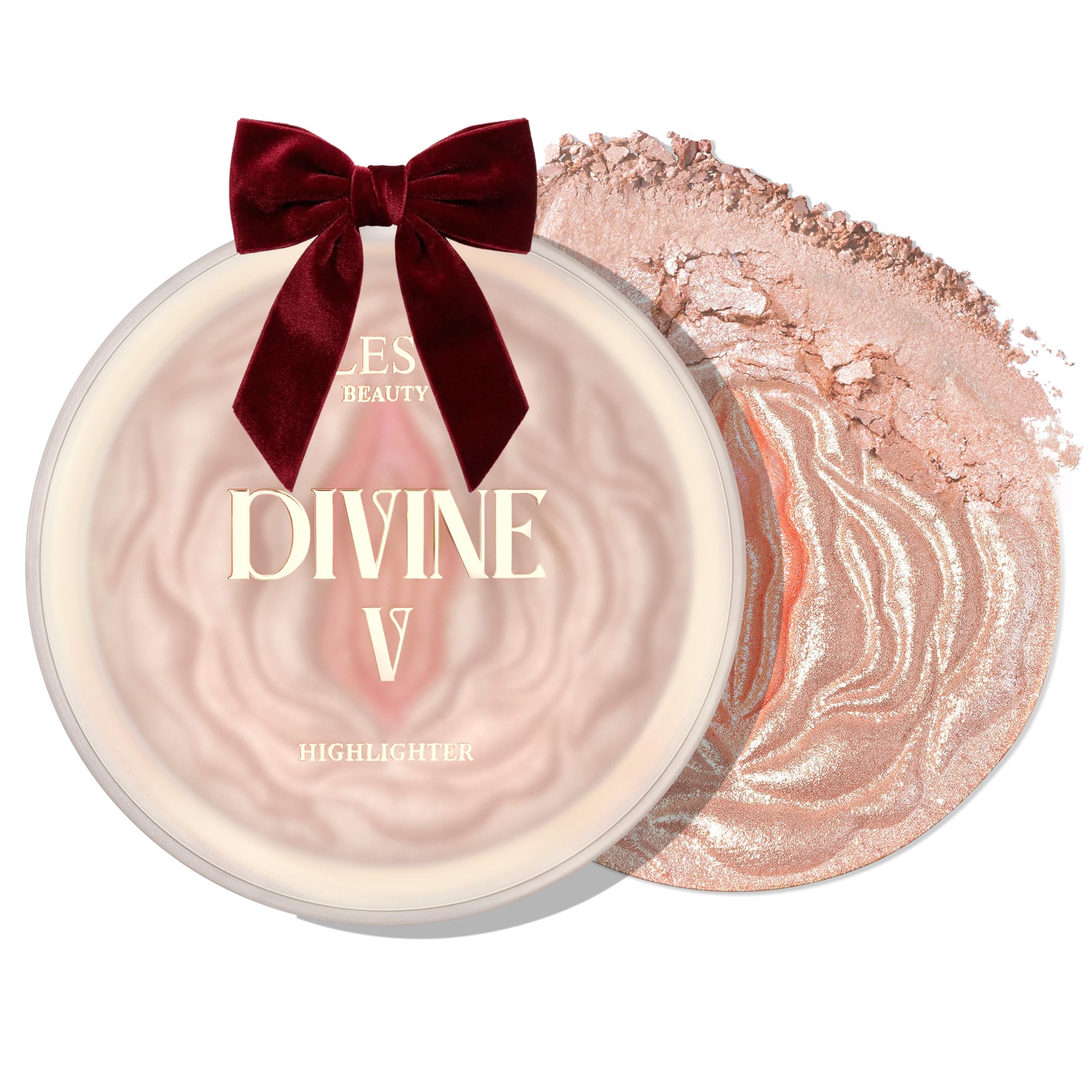 Powder Highlighter Makeup – Divine V – Radiant Glow for All Skin Tones, Easy-to-Apply, 0.53 oz
