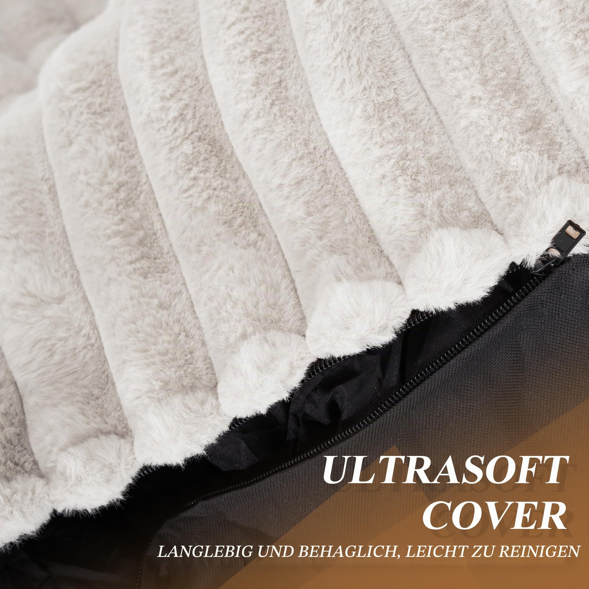 Hobestluk Großer Sitzsack Lounger Geräumiger Sitzsack für Erwachsene Sitzsack Sofa mit Memory Schaum Füllung für Wohnzimmer Schlafzimmer oder Balkon (Gestreift Weiß)