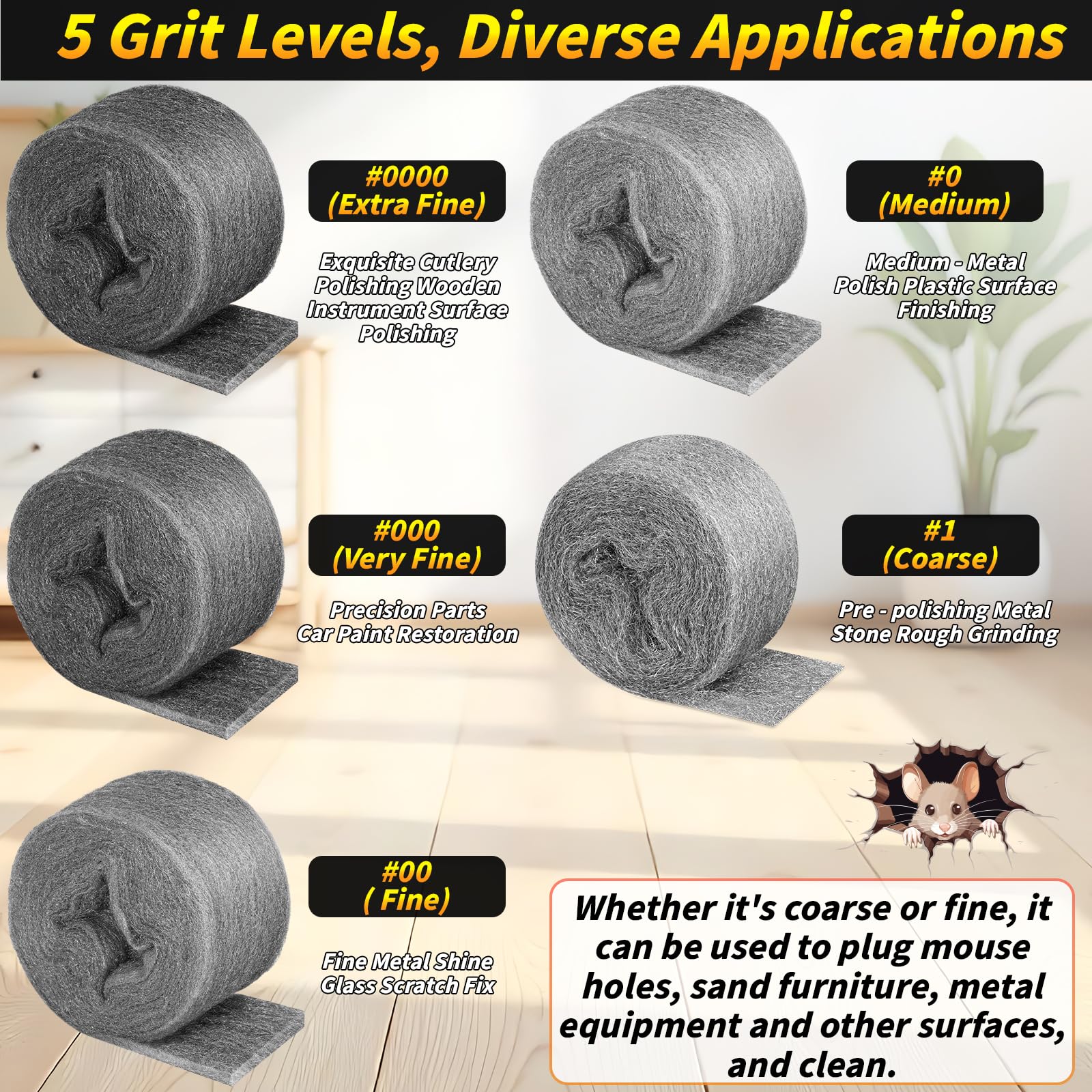 Steel Wool Mouse Control Kit - Pest Barrier -5