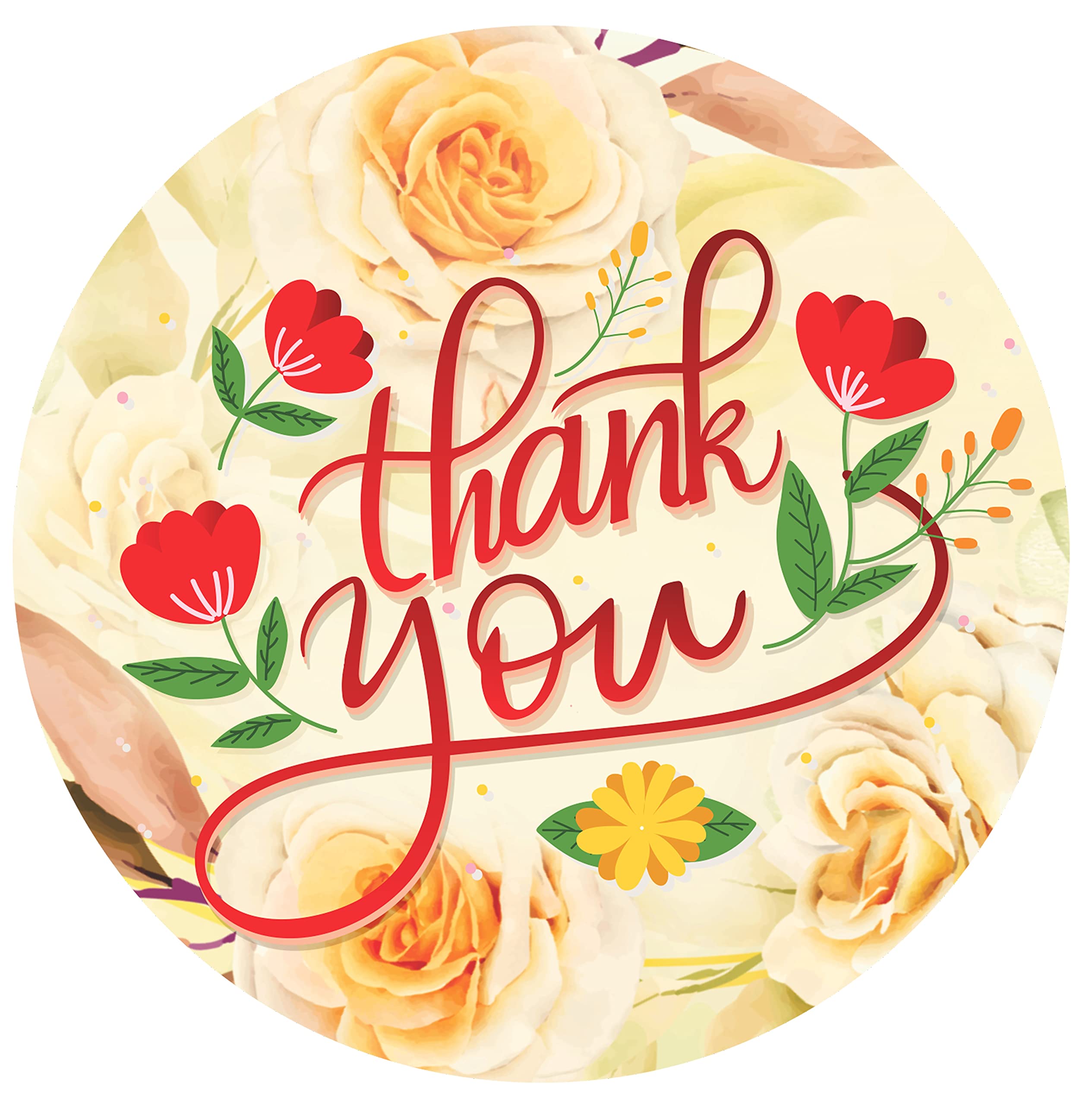 Clickedin 960 Pieces Stylish Roses Printed Thank You Stickers and Thank U Seal Tag for Envelope,Gift Box and Order Packaging (Size - 2.0 inch)