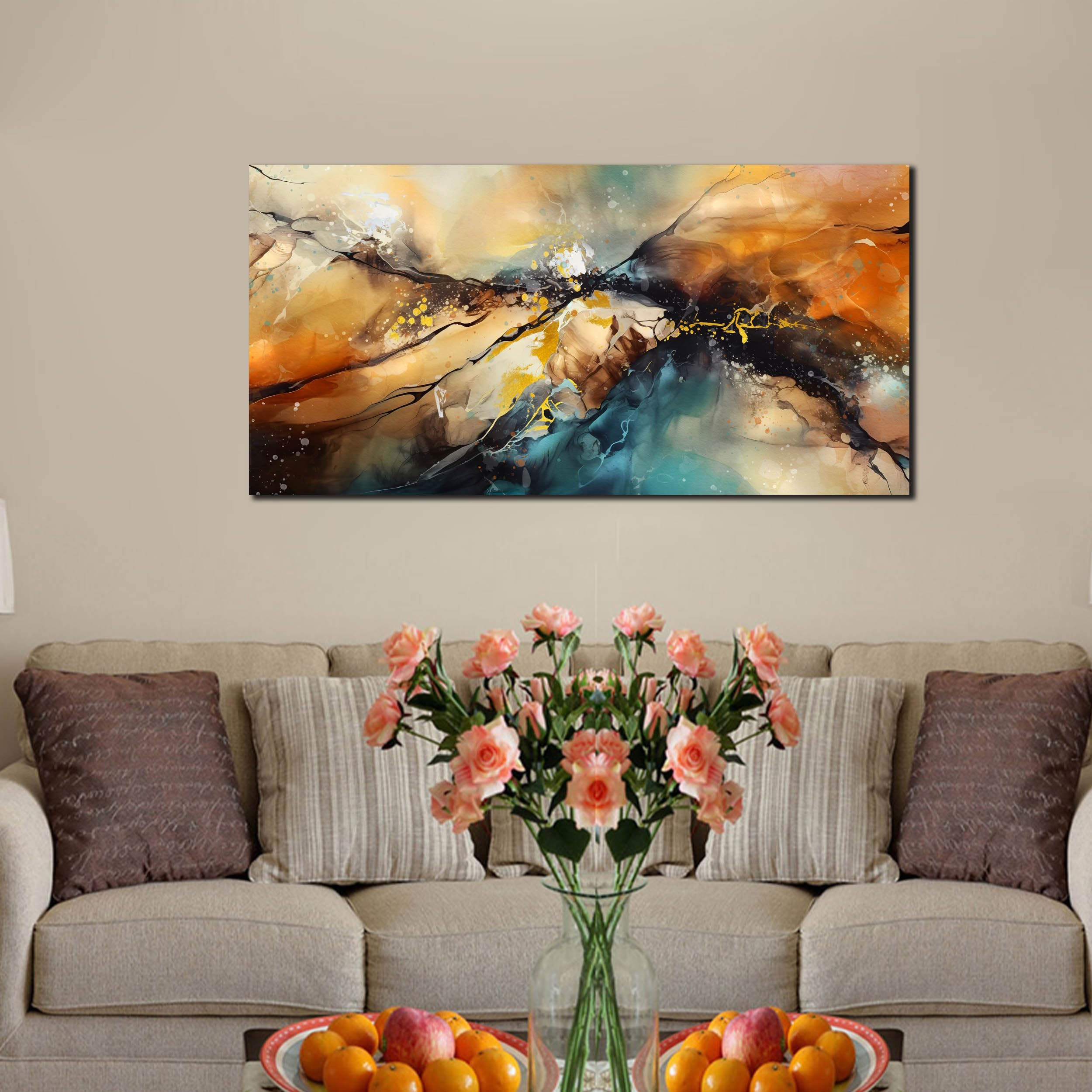 Aefouu Inner Frame Abstract Paintings Wall Art For Living Room - Modern Walls Decor For Bedroom Kitchen Room Wall Art Pictures Artwork(70X140cm/28X55in/Internal Frame)