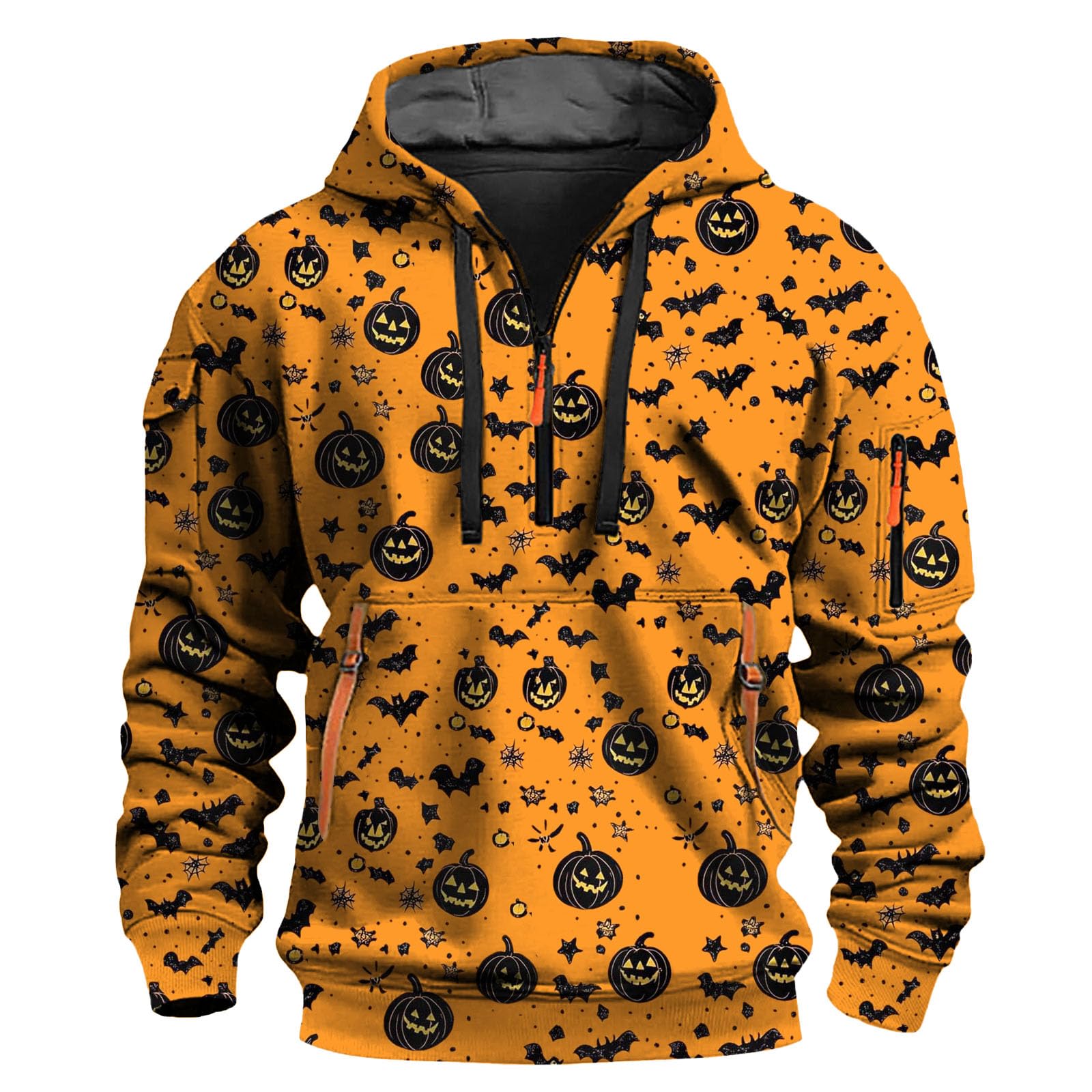Ropa Protección Solar Sudadera De Manga Larga para Hombre, Estilo Otoño, con Estampado 3D. Camiseta Exteriores. Yoga (Orange, XL) Gym Hombre Camisa Jersey Corta Deporte Softshell Anti
