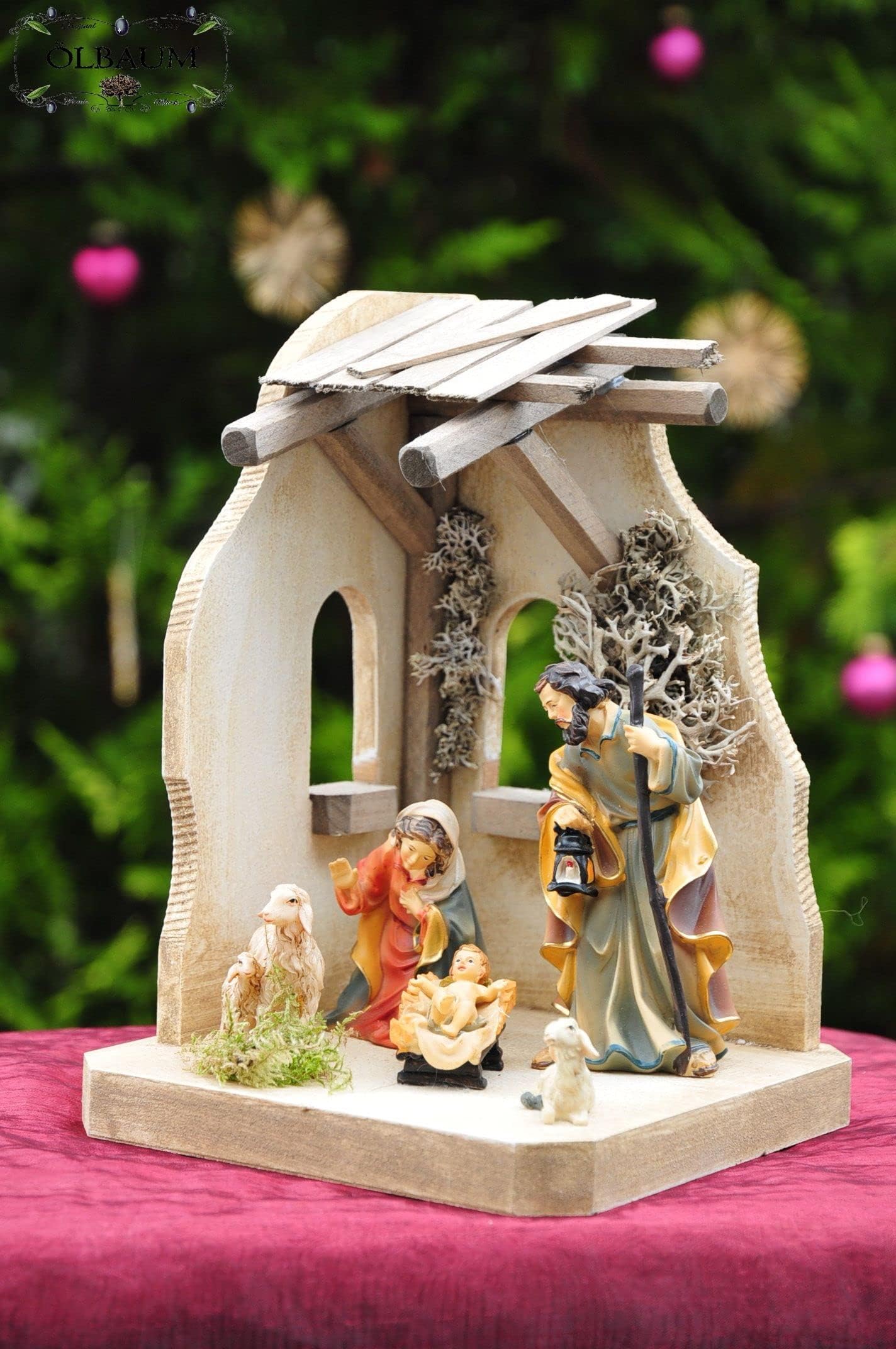 Christmas Nativity Set with Figurines and 6–Piece PREMIUM Nativity Figures With Crib