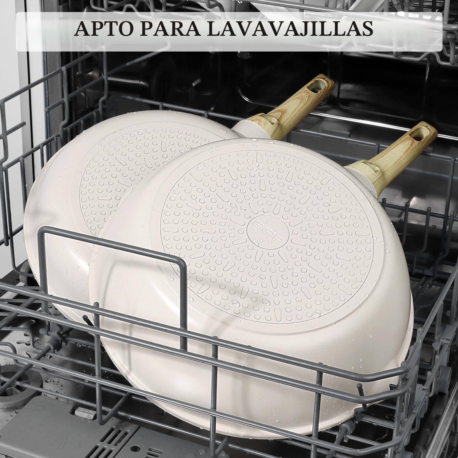 GiPP Sartenes Antiadherentes Con Tapa, 28cm, 4.3 L, CeráMica Profunda, Para InduccióN, Mango Que Se Mantiene FríO, Saludable Y Sin TóXicos.