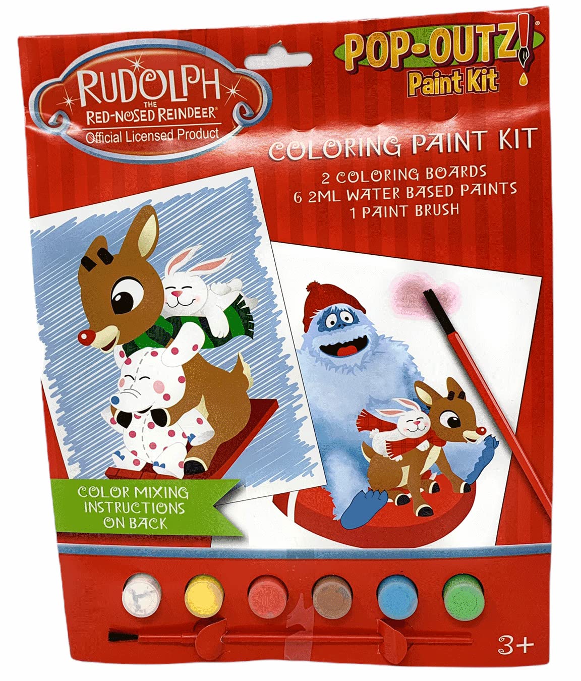 Pop-Outz Rudolph The Red-Nosed Reindeer Coloring Paint Kit