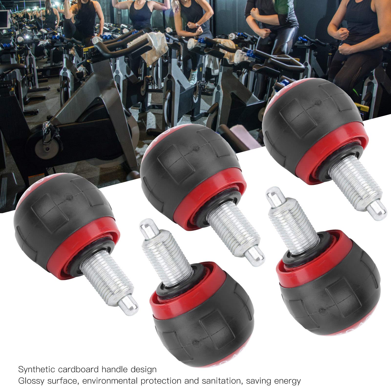 QANYEGN 5 pcs Pull Pin Sp Knobs, Fitness Pop Up Pin Knobs, Synthetic Cardboard Handle Exercise Spare Parts M16(50x45mm)(blackish red)