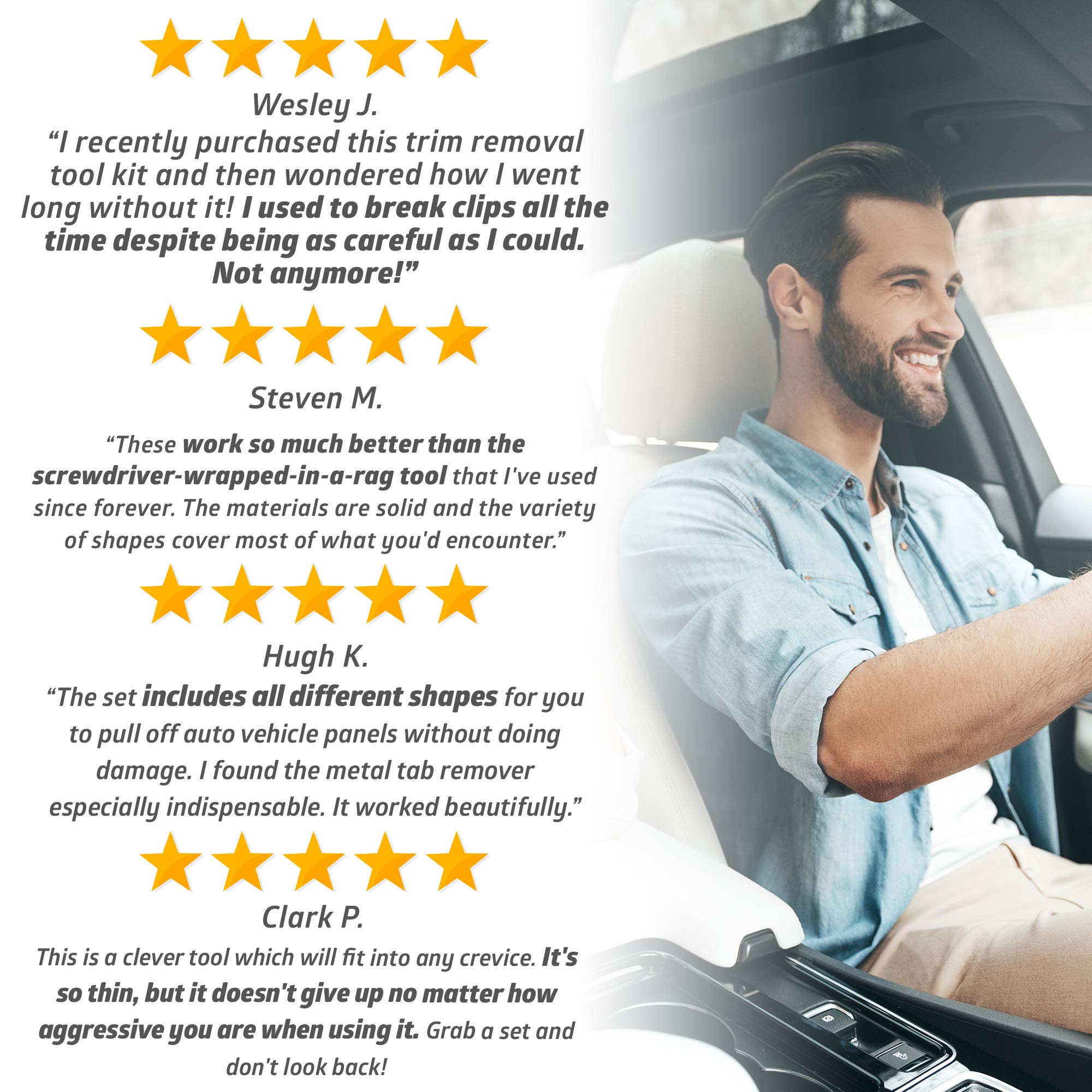 Buy Tresalto Auto Trim Removal Tool Set (No Scratch Plastic Pry Tool