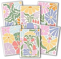 Hadley Designs 4x6 Blank Greeting Cards with Envelopes - 24 Bulk Notecards, 6 Floral Designs, USA-Made Stationery Set