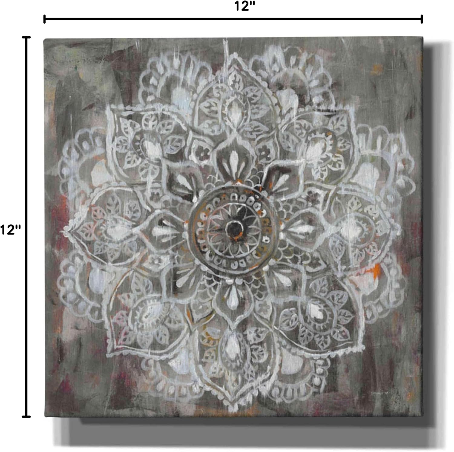 Epic Graffiti 'Mandala In Neutral II' by Danhui Nai, Canvas Wall Art, 12"x12"