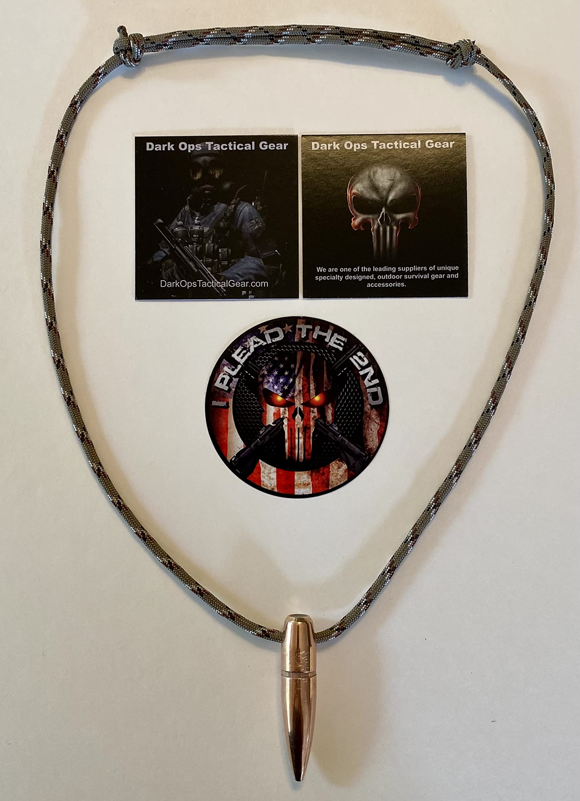 HOG Tooth .50 Cal Sniper Paracord .Necklace .+ 1 Decal .Desert Camo