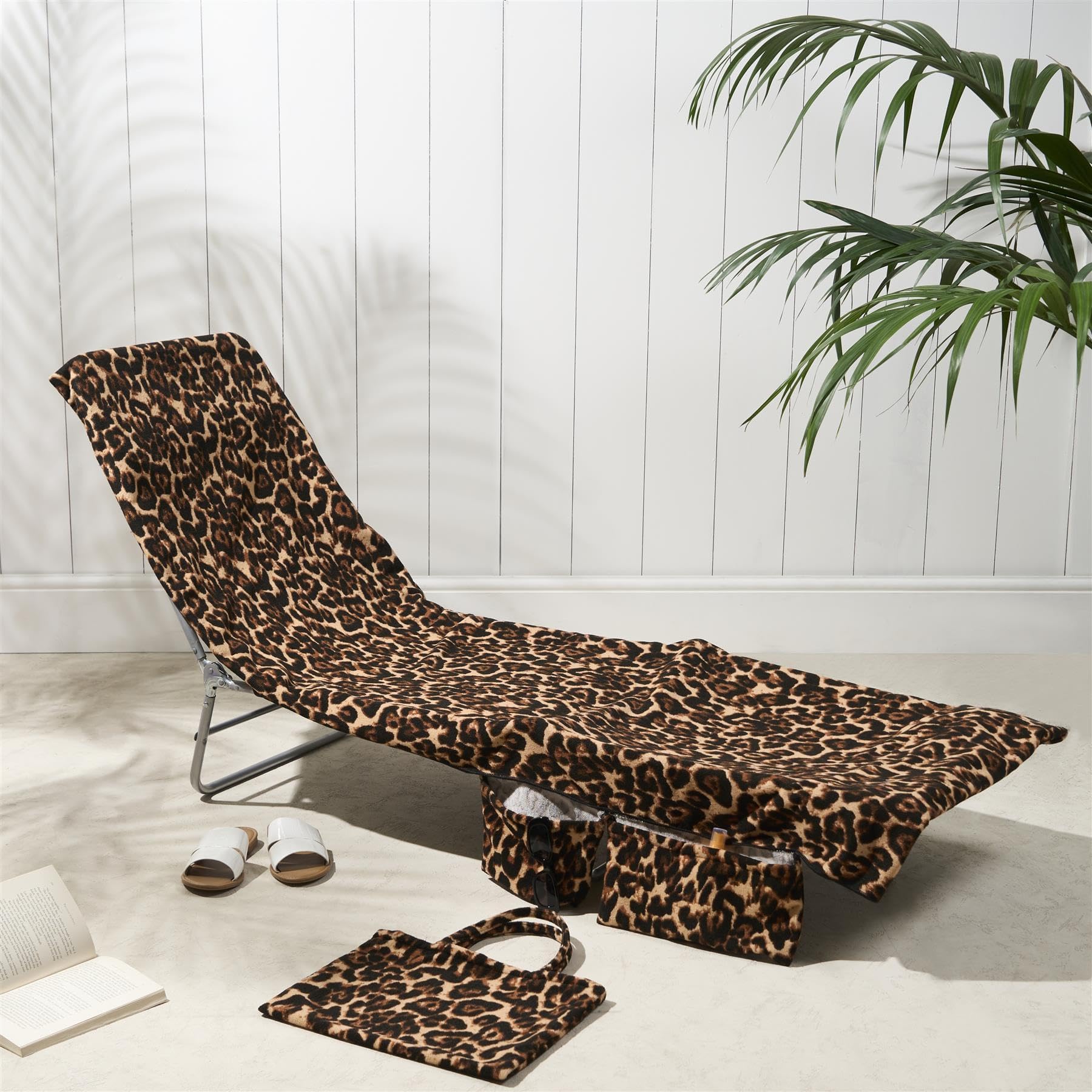 OHS Beach Towel Bag Microfiber Quick Dry Absorbent Soft Large TravelLeopard from B&Q
