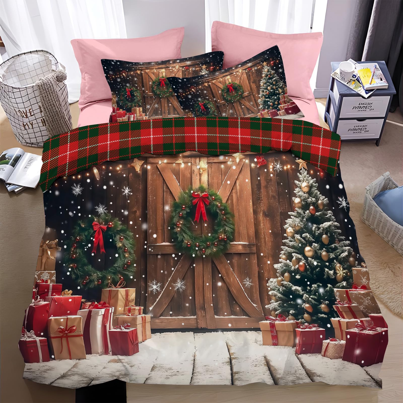 Funda de edredón navideña King de microfibra suave ideal para regalar en fiestas