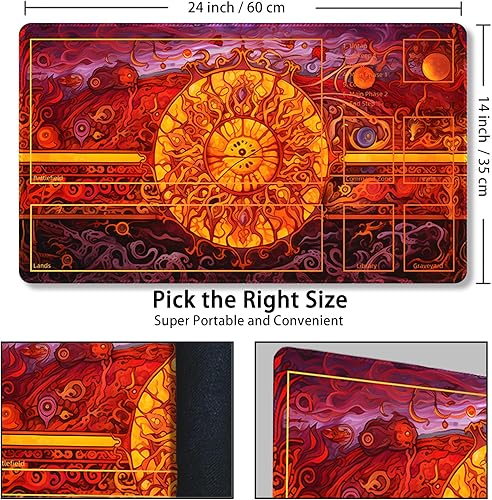 Miniatura 103 de Tapete de juego para MTG, con bolsas de almacenamiento gratis, tapete de juego de 24 x 14 pulgadas, TCG y tapete de juego de mesa para tarjetas