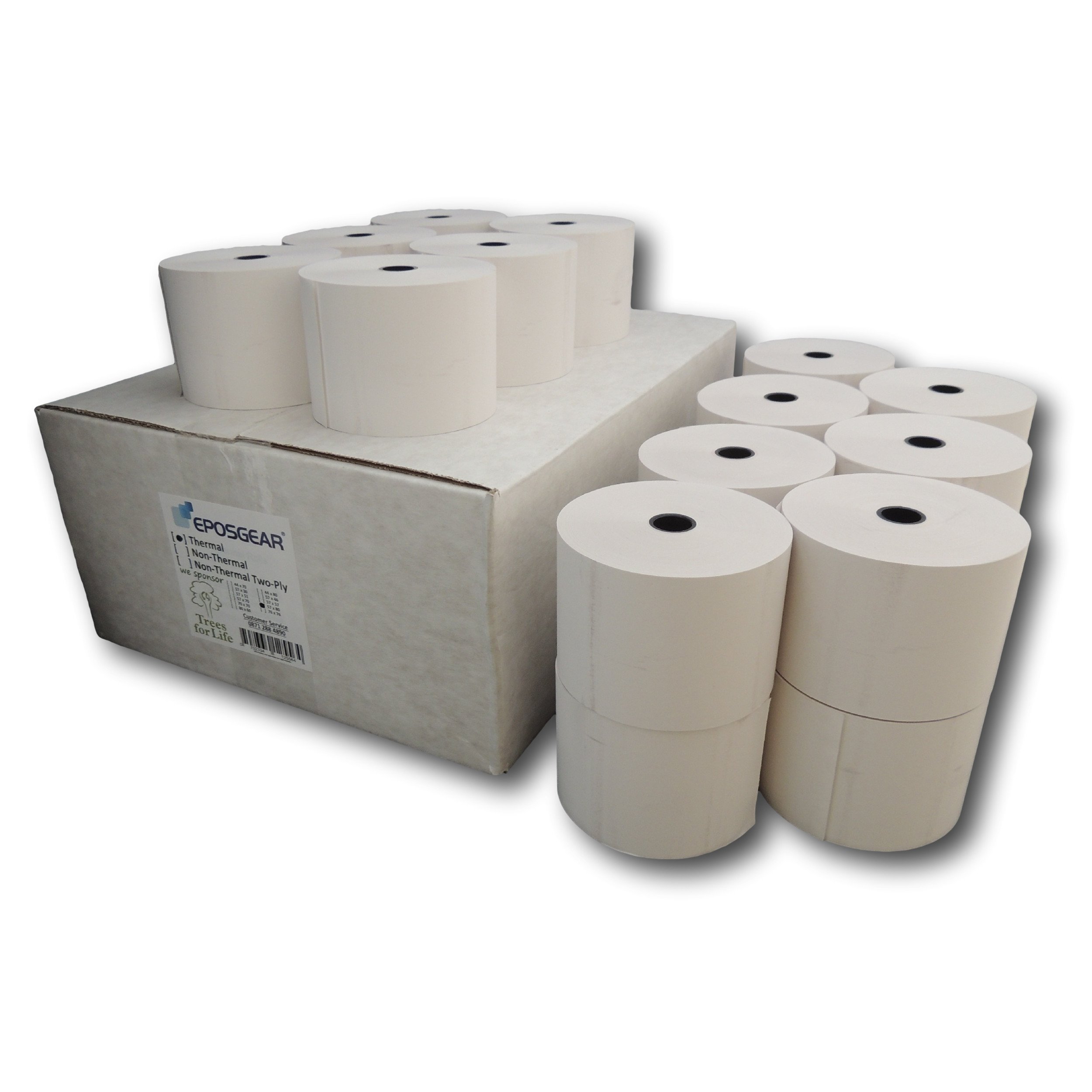 EPOSGEAR® (20 Rolls) 57mm x 80mm 57x80 Thermal Paper Till Cash Register Receipt Printer Rolls