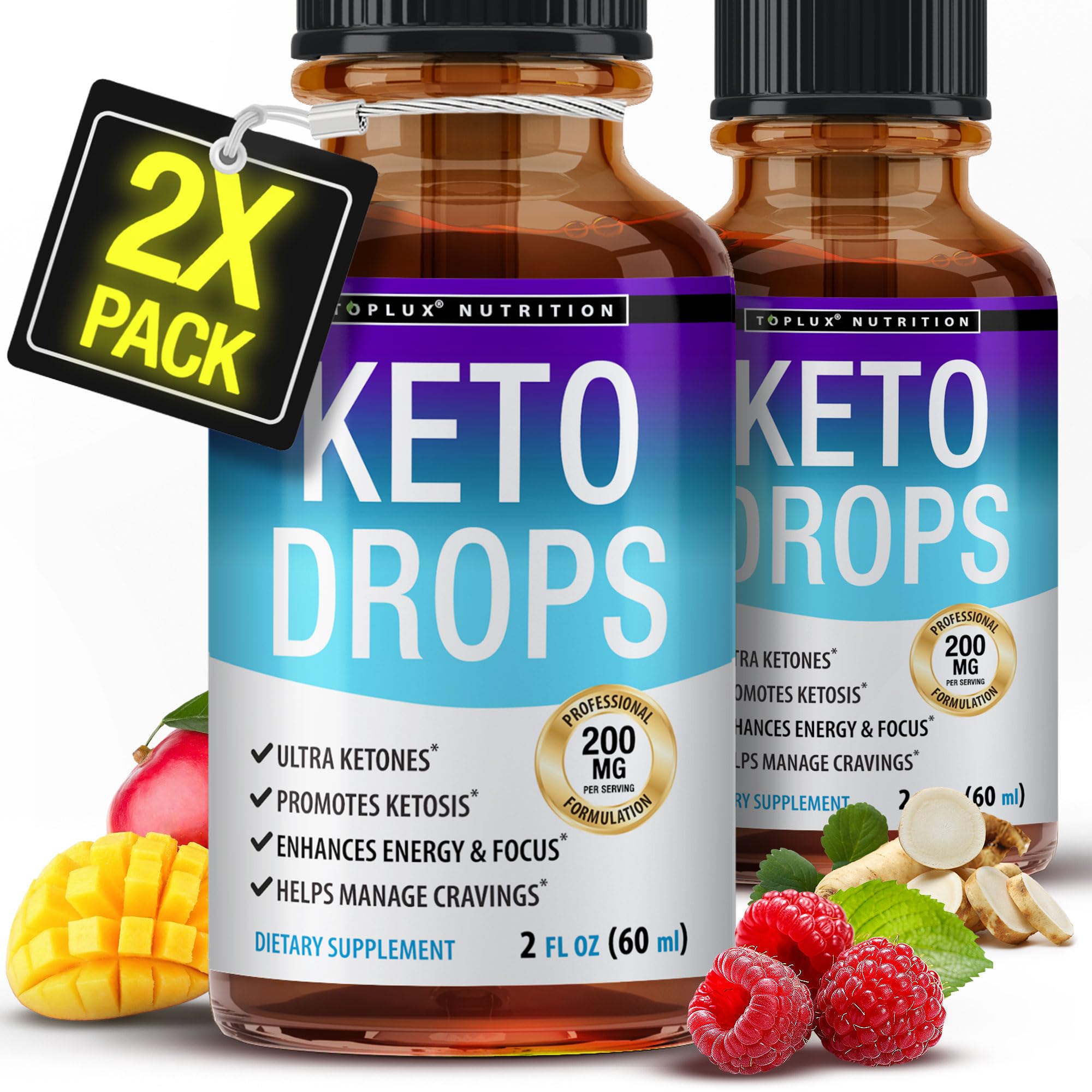 Toplux Keto Diet Drops Ketogenic Supplement - Premium Formula to Support Ketosis, Better Absorption Liquid, Garcinia Cambogia, for Men & Women