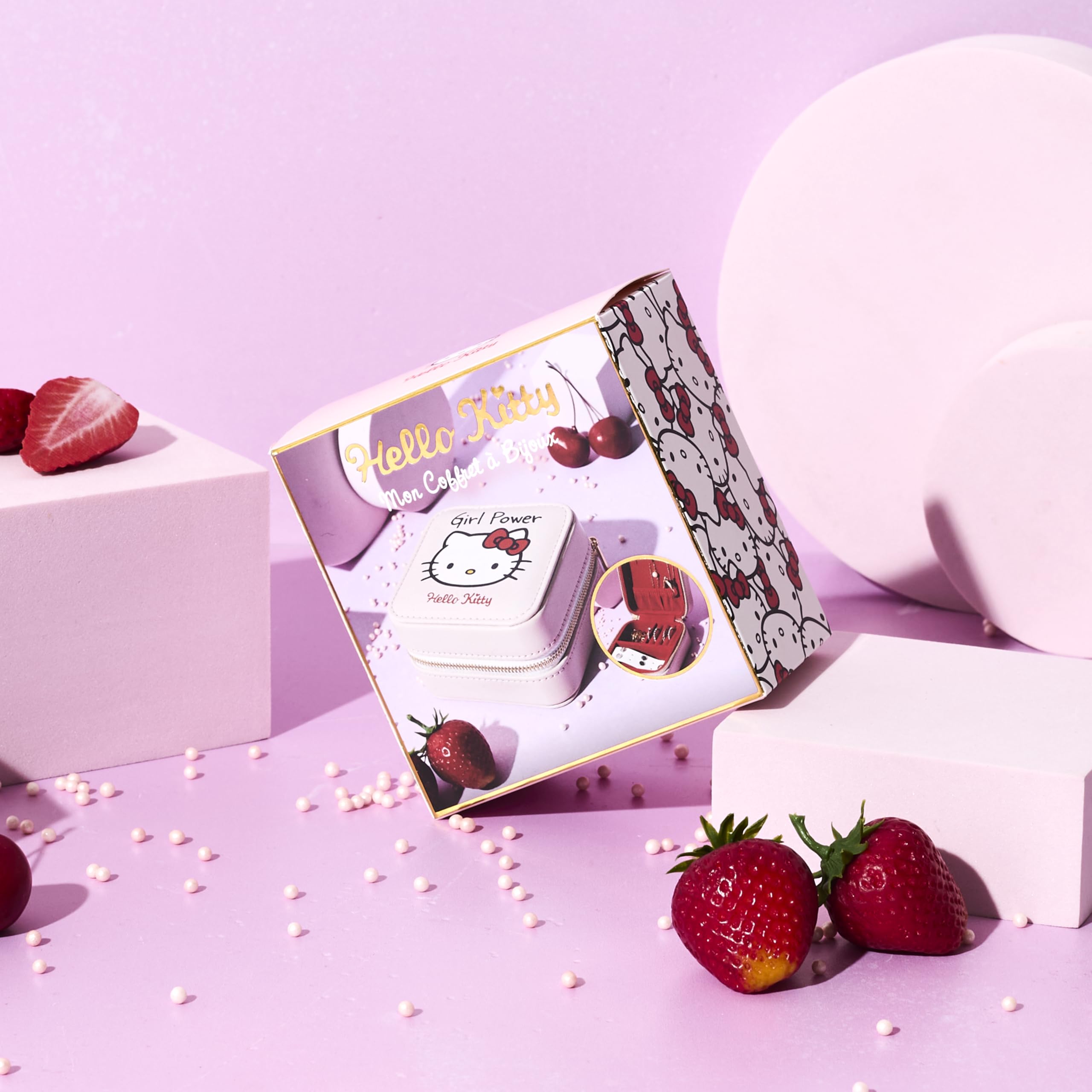 La Chaise Longue HELLO KITTY - Coffret à Bijoux Hello Kitty - Polyuréthane, Polyester et Fer - Design Adorable et Fonctionnel, Rangement Pratique - Taille 10.4 x 5.7 x 10.4 cm - Couleur Rose