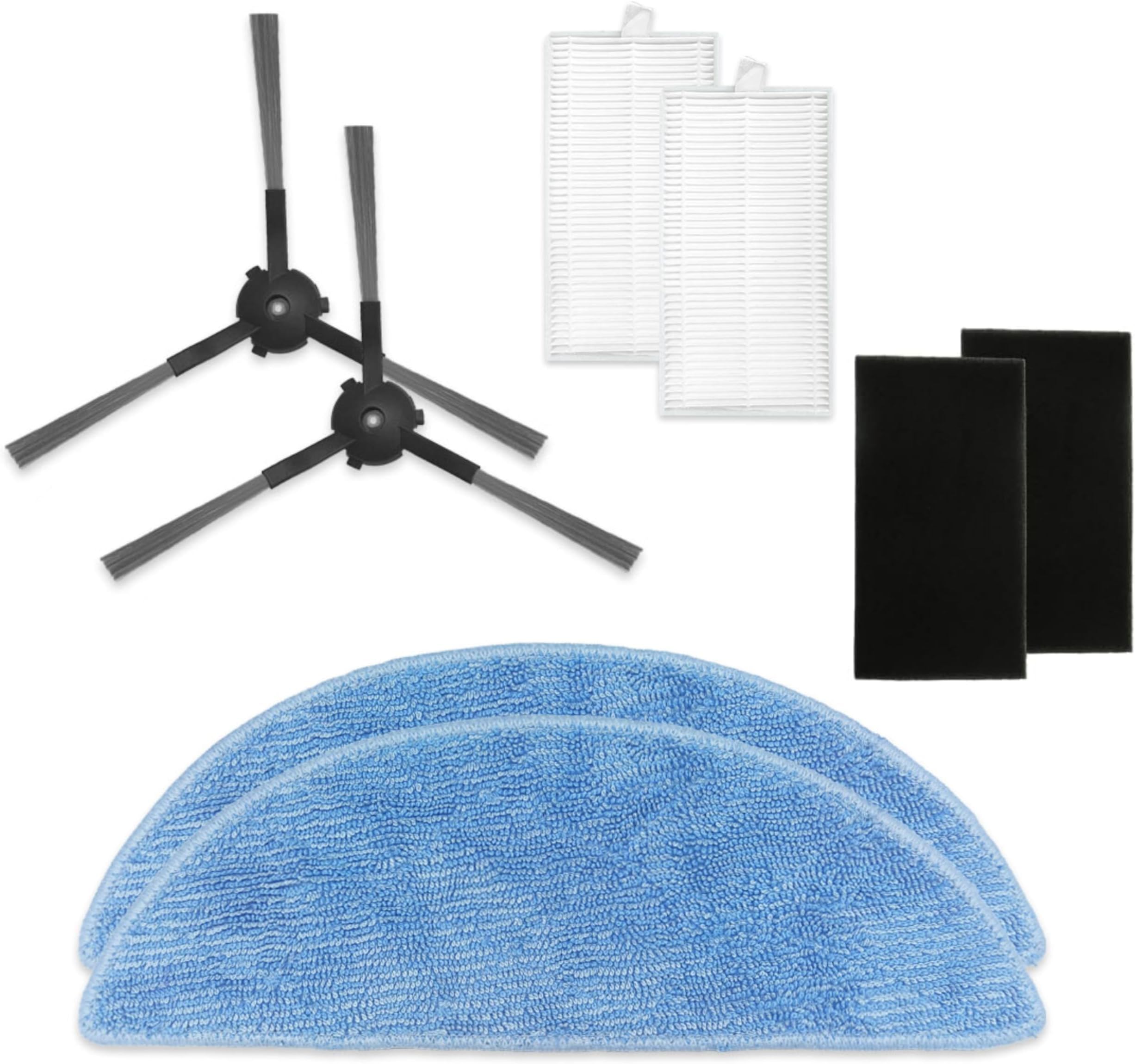 Reverbo Replacement Parts | Accessories Compatible with Ecovacs Deebot Y1 Pro Robotic Vacuum Cleaner (Kit Without Roller Brush)