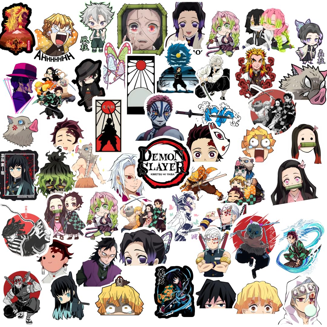 Moment Prints Demon Slayer Anime Sticker Set - 64 Assorted Stickers Featuring Tanjiro, Nezuko, and More Vinyl Stickers for Laptop, Journal, Bike Helmet, Diary, Guitar - Waterproof Stickers (B0CTN2LQ1Q) Amazon Price History, Amazon Price Tracker