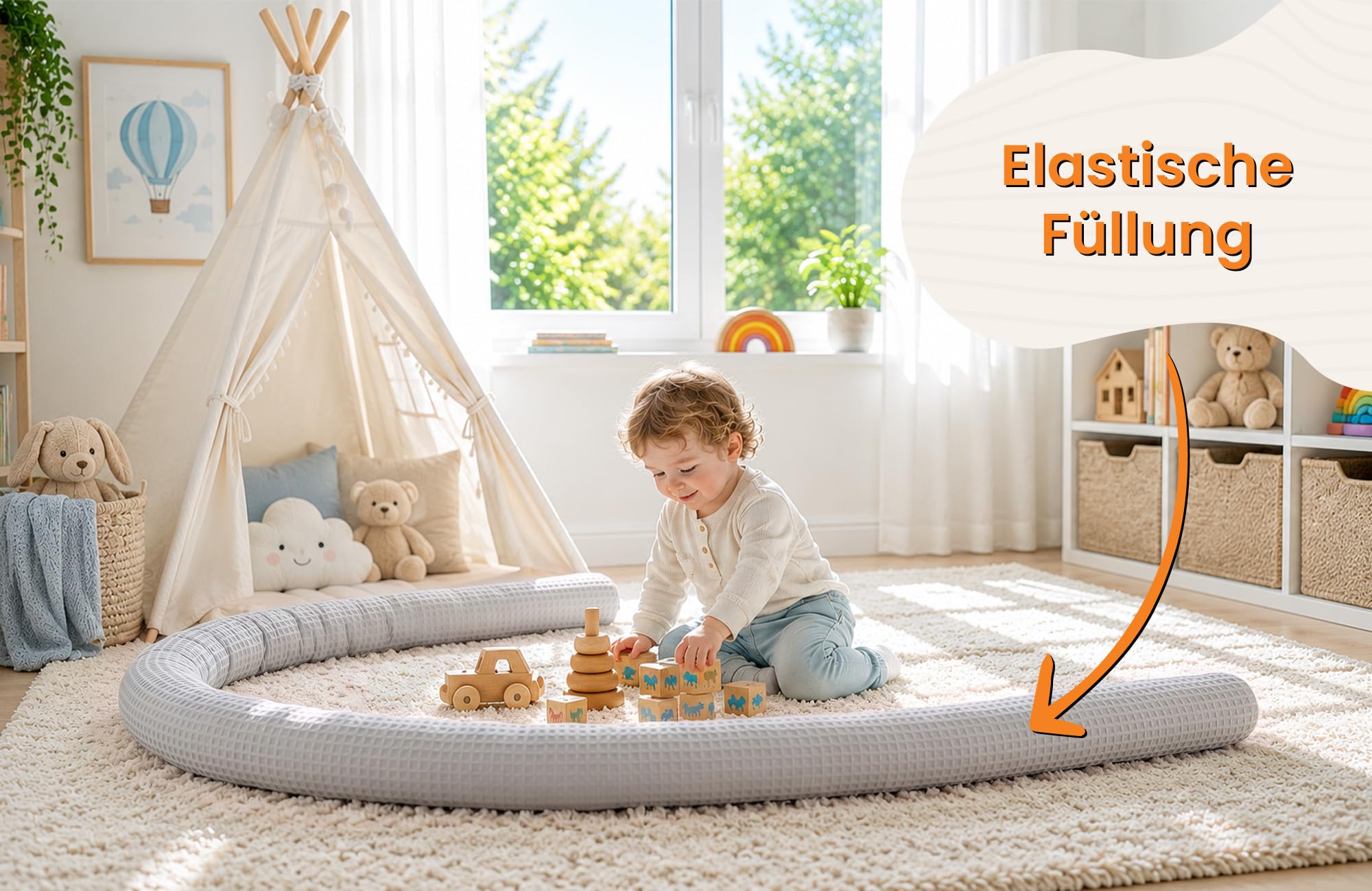 Totsy Baby Cuscino XXL a forma di serpente per letto, cuscino da allattamento, cuscino decorativo, protezione per il bordo del letto, paracolpi XL Grigio 150 cm Certificato Oeko-Tex