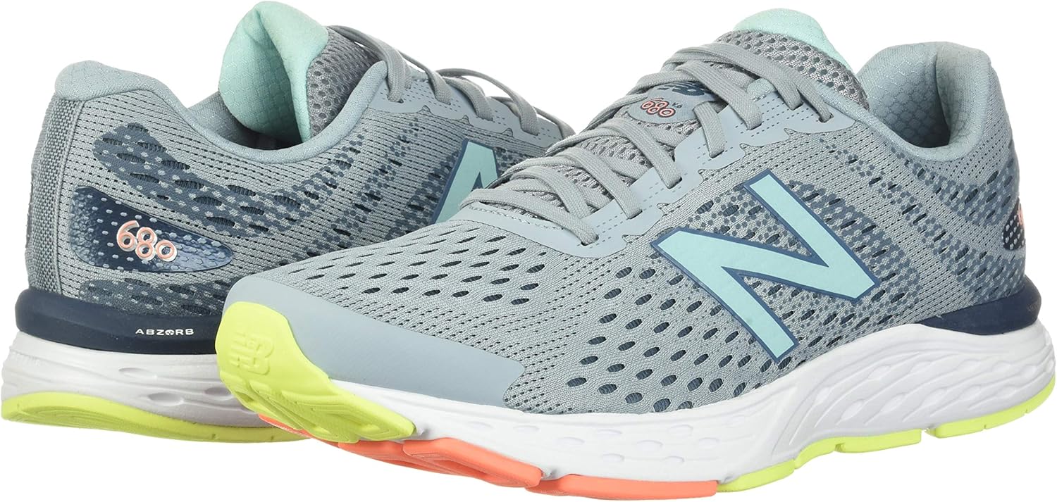 New Balance Women's 680 V6 Running Shoe 6 Light Slate/Stone Blue/Bali Blue