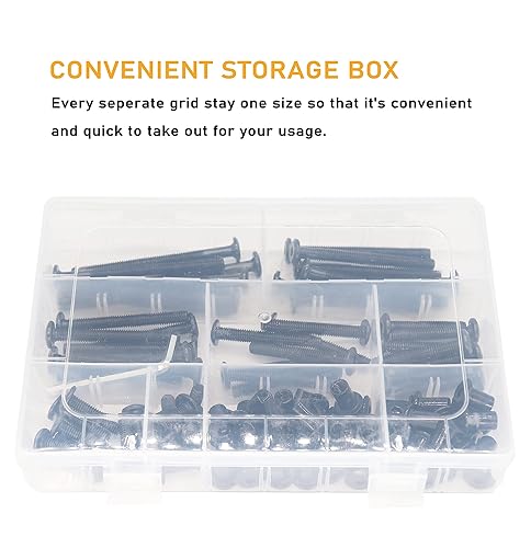 Miniatura 6 de binifiMux Kit surtido de 100 tuercas hexagonales M6 de cabeza Allen para muebles de cuna, tornillos de conexión M6 x 0.787 in1.181 in1.575 in1.969