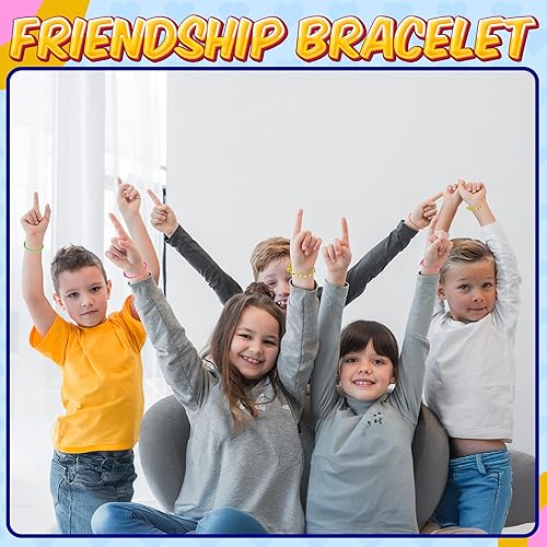 Miniatura 6 de Bedwina 36-Pcs Friendship Bracelets For Kids - Neon Adjustable Woven Rope Friendship Bracelets Bulk for Girls and Boys - Classroom Prizes for Kids