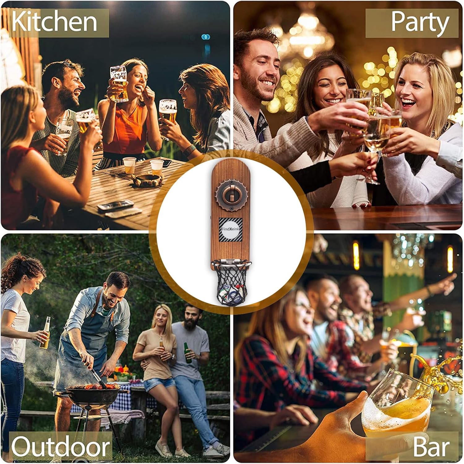 Beer Bottle Openers with DIY Ink Screen, Traceless Bottle Opener Wall Mounted, Can Custom Picture/Medical ID/Contact Information, Bar Accessories for Kitchen, Ideal Beer Gifts for Men