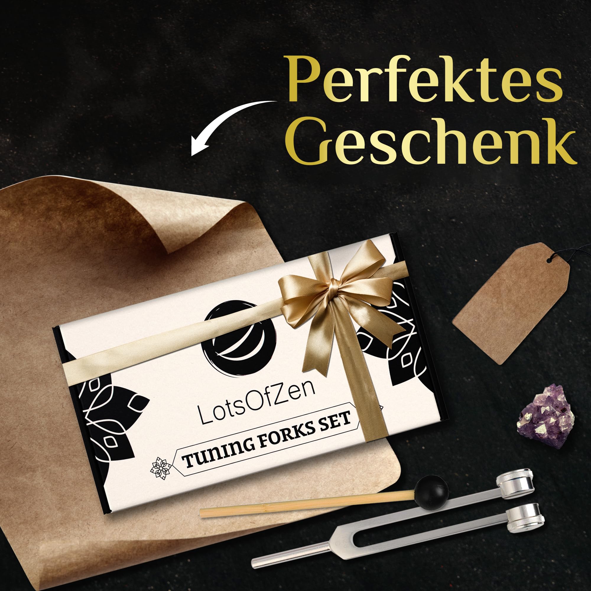 Set aus Stimmgabeln (128 Hz, 256 Hz, 512 Hz) - Körpergewichtete medizinische Stimmgabeln zur Chakra-Heilung - Yoga- und Meditationszubehör - Stimmgabel-Set für Frequenzheilung