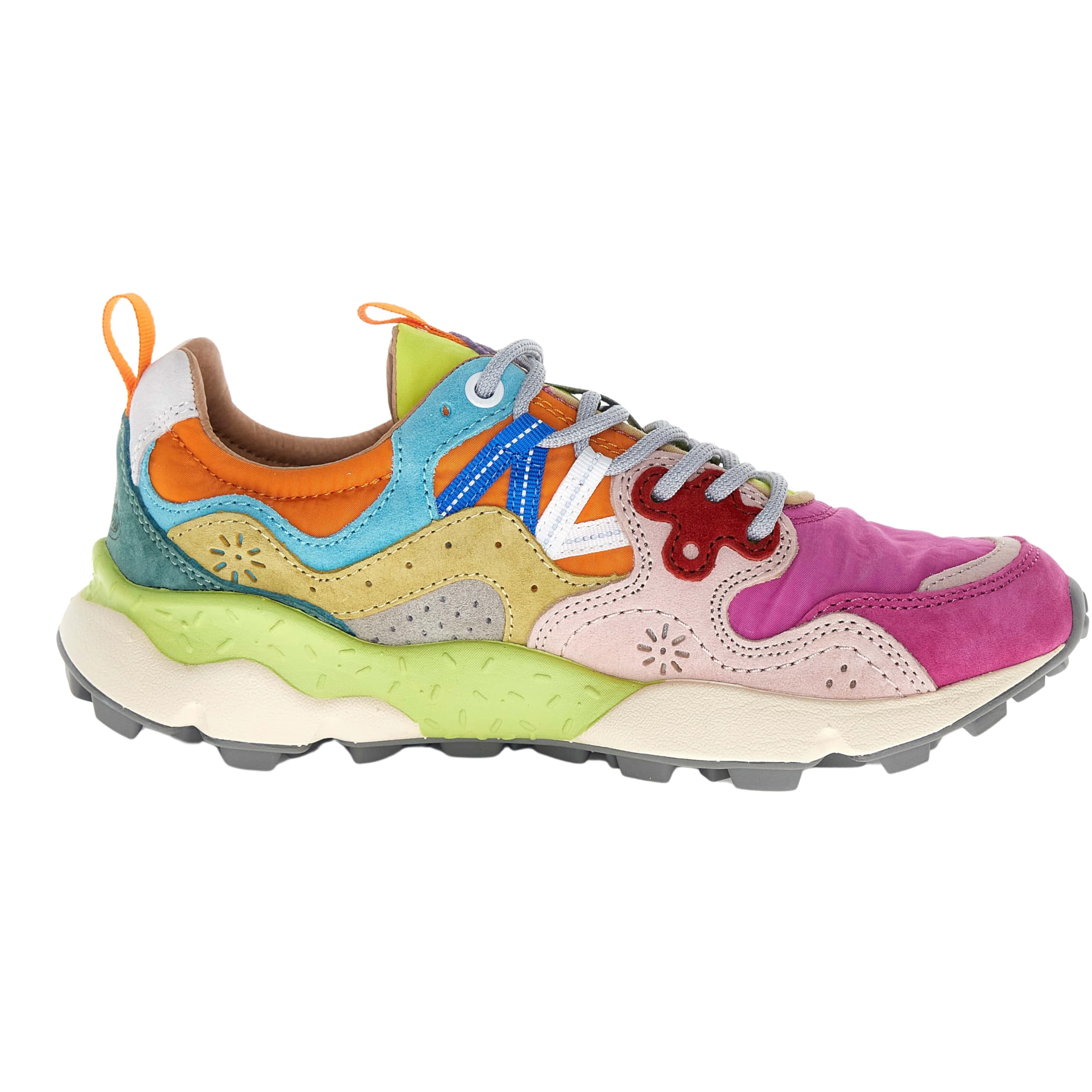 Yamano 3 Wmn Sneakers in Suede Nylon Fucsia Pink Multy
