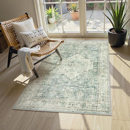 Miniatura 204 de LIVEBOX Alfombra lavable de 2 x 6 pies para baño, tapetes de cocina antideslizantes para entrada de piso, tapete bohemio para puerta delantera