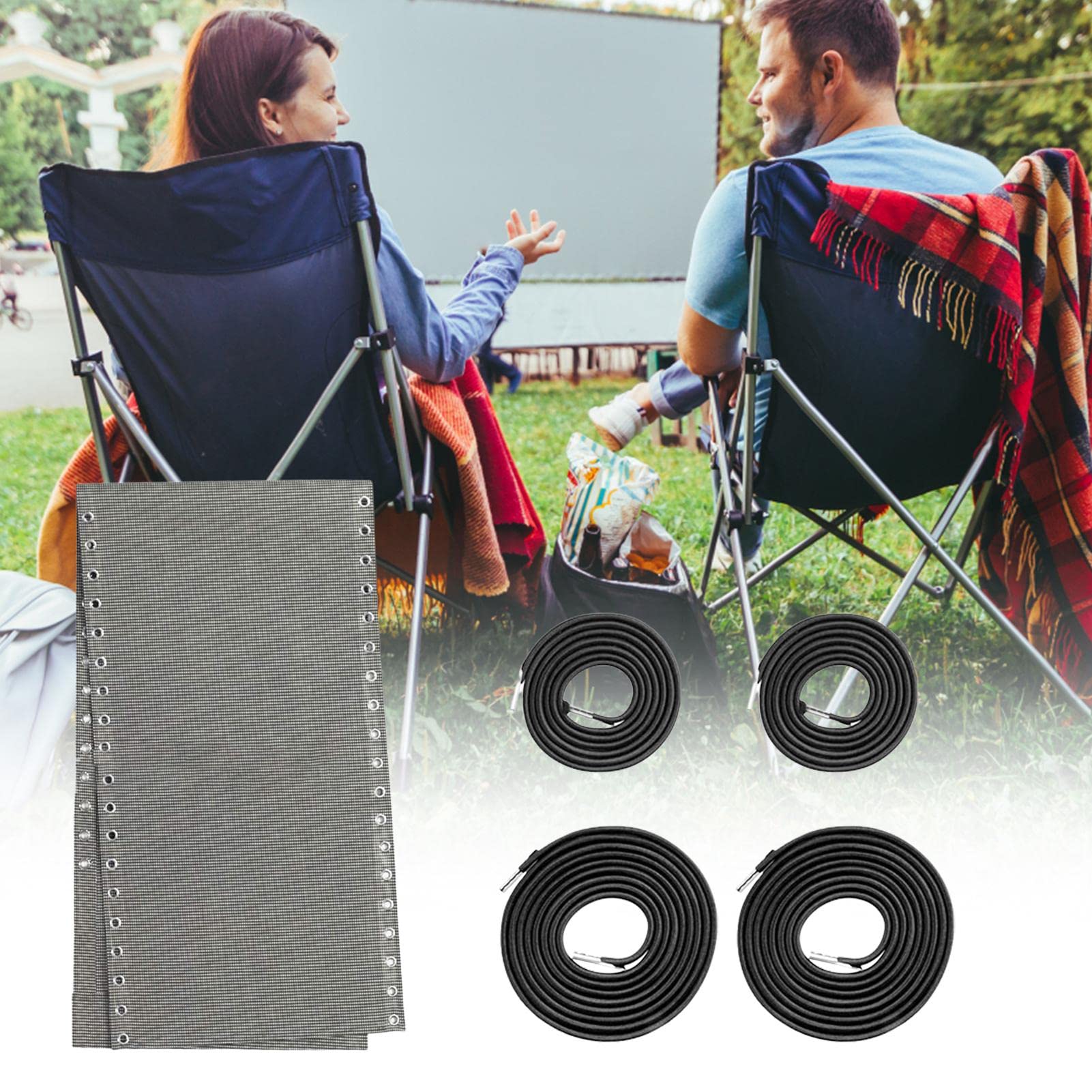 Tissu De Remplacement Pour Chaise D'élingue Patio - Kit Avec 4 Cordons élastiques, étanche, 160x43 Cm