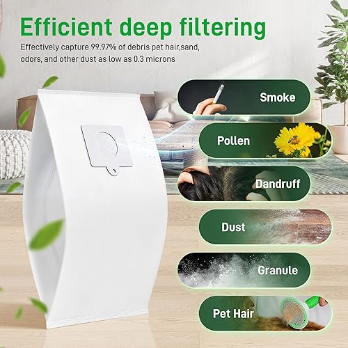 Miniatura 5 de Paquete de 12 bolsas de vacío tipo QC 53292, bolsas de repuesto para Kenmore 200 400 600 700 800 Series, 5055, 50557, 50558, 53291, 21814, 81214,