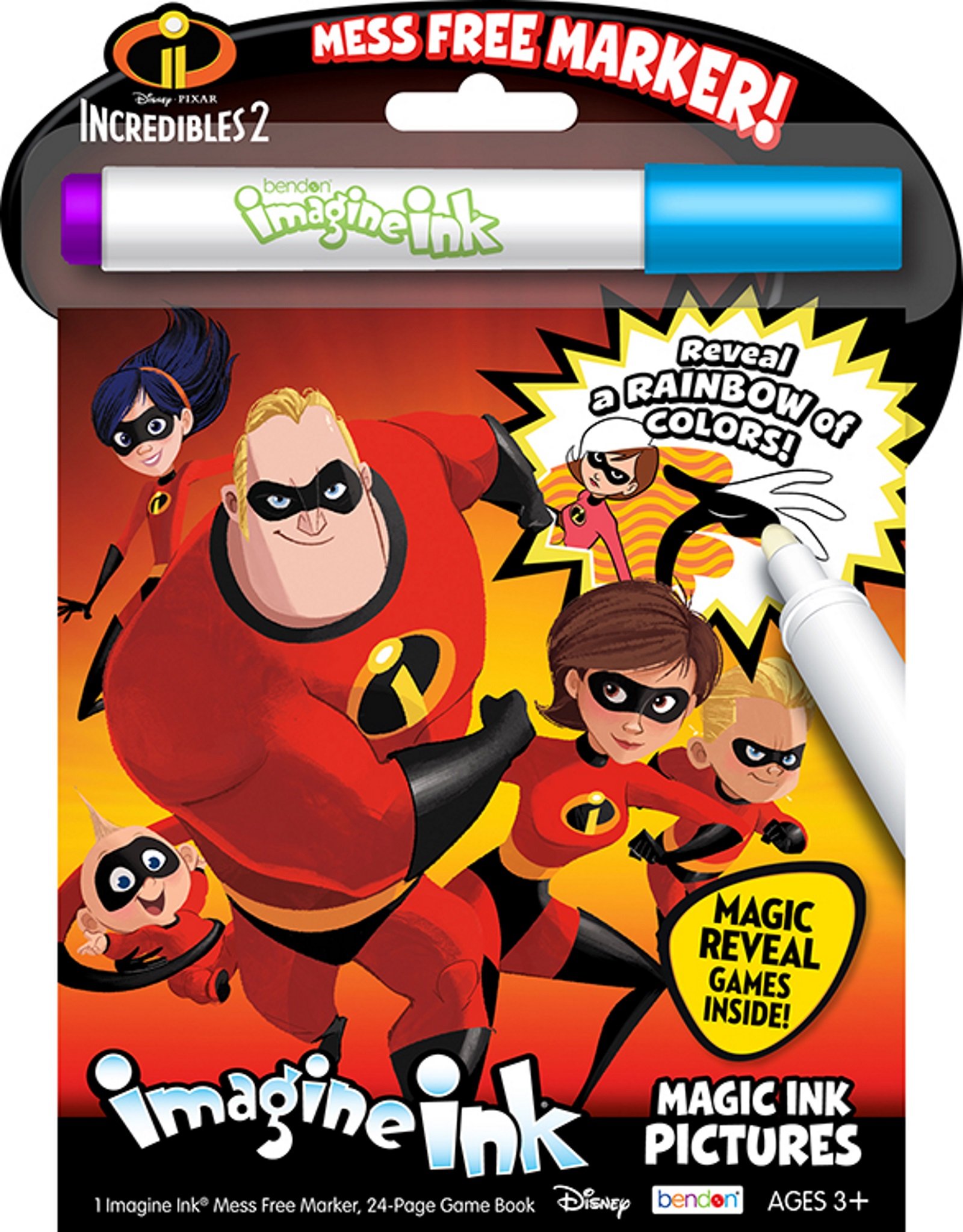 Disney Pixar The Incredibles 2 24-Page Imagine Ink Magic Pictures Activity Book
