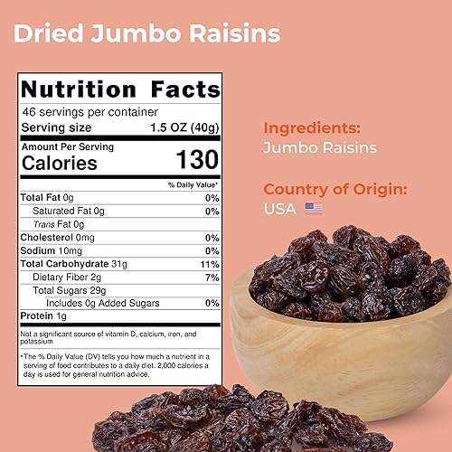 Miniatura 9 de Amrita Golden Raisins 1 libra sin azúcar añadida naturalmente dulces sin gluten sultanas secas Kishmish empaquetadas frescas en bolsas resellables
