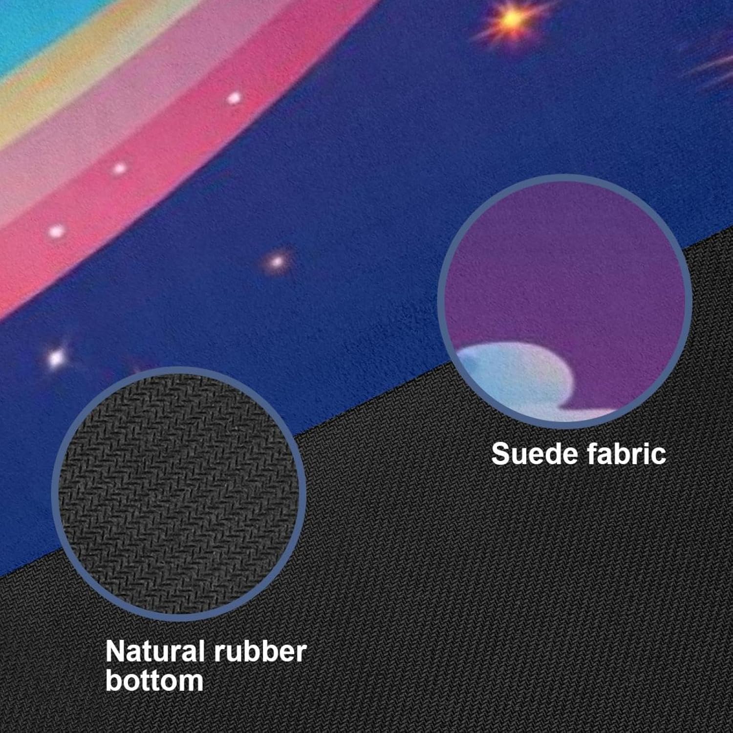 Yoga Towel, Rainbow Unicorn Pattern Non Slip Sweat Absorbent Hot Yoga Mat Towel for Hot Yoga, Pilates and Fitness - 72.8" x 26.8"