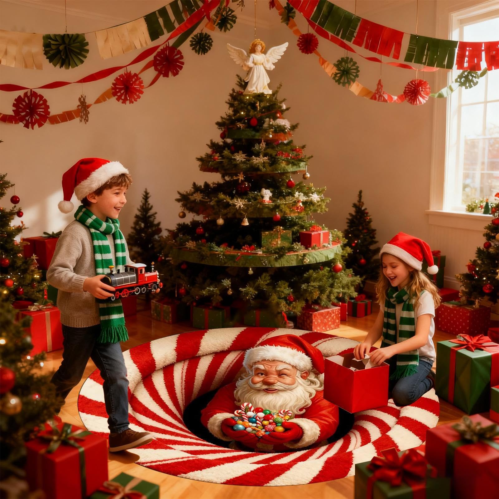 Tapis de Noël d'Intérieur Moquette Antidérapante Et Amusante