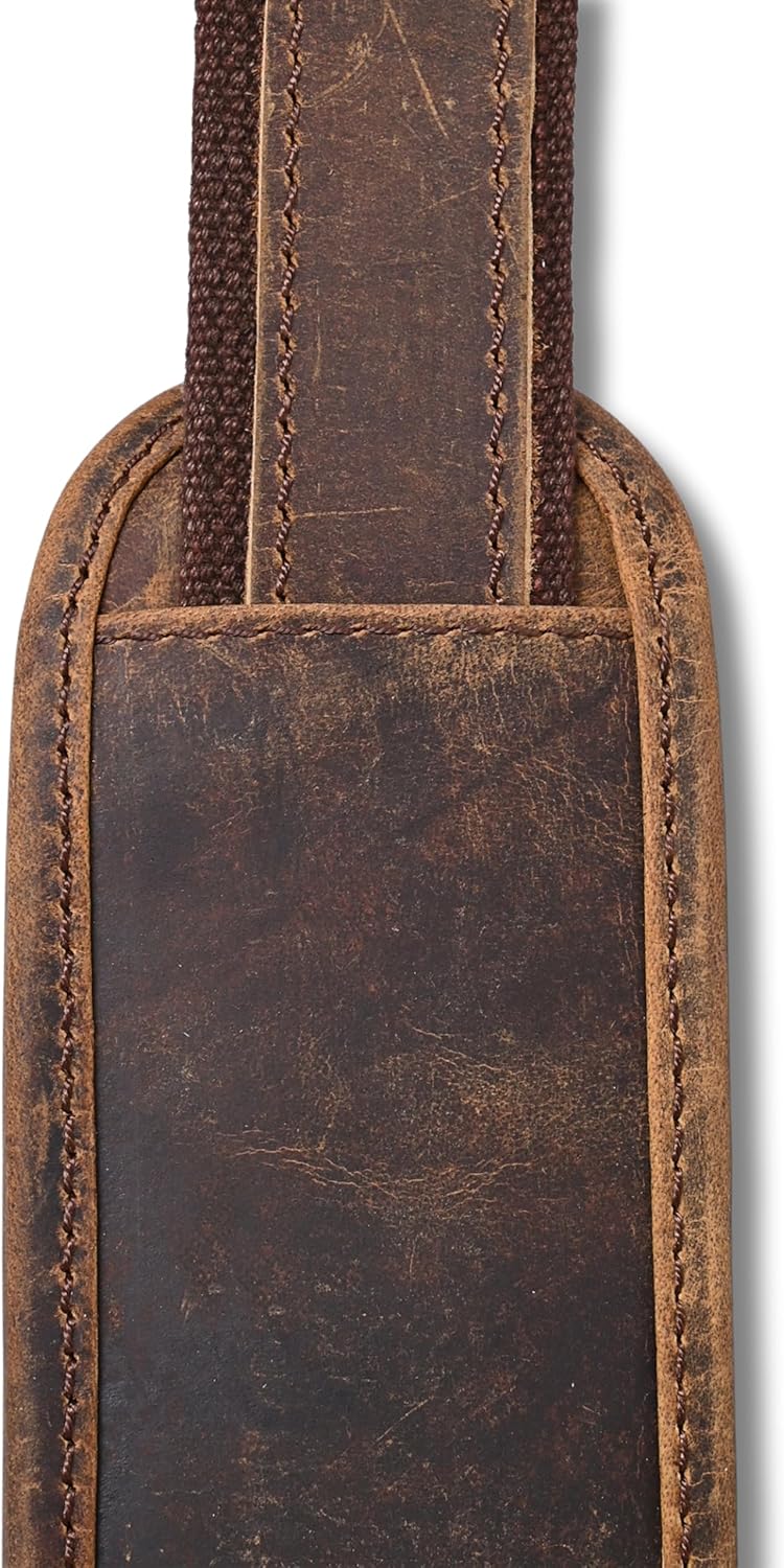 Autentico Premium Tan Leather Travel Bag Strap Adjustable Replacement Shoulder Strap Extra Wide Padded Design for Weekenders, Carry-Ons, Duffels Genuine Leather Comfort (Distress Brown) - Image 6