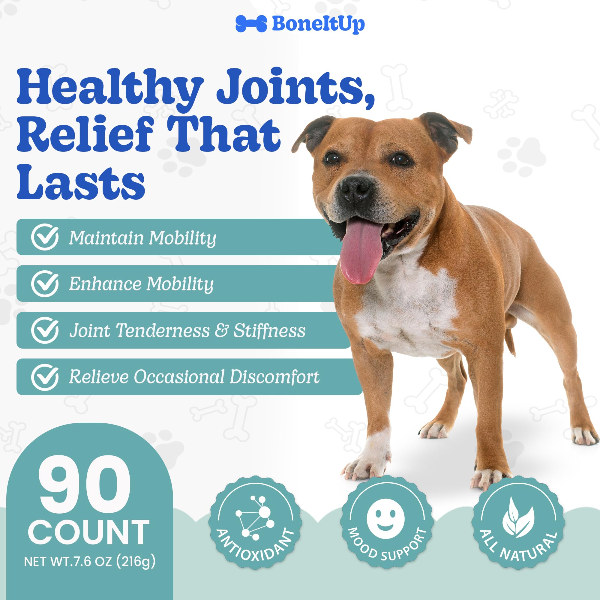 BoneItUp Soft Dog Joint Support Supplement Chews for Aging, Large & Overweight Pets - Glucosamine, Chondroitin, MSM & Omega - Advanced Hip & Joint Supplement for Dogs - Pet Bone Support Treats (90 Ct) - image 4