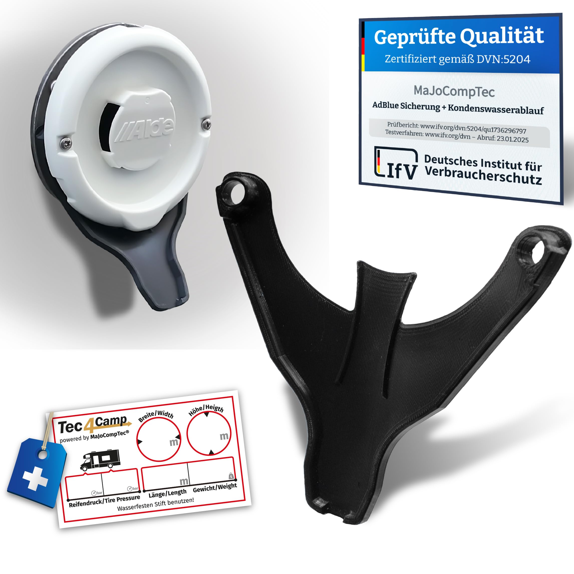 MaJoCompTec DRIPGUIDE Condensation Drain | Fireplace Sign Drain for Chimney Lid Chimney Cover | Accessories for Exhaust Fireplace of Heating on Motorhome Caravan (Black, DRIPGUIDE Alde Standard)