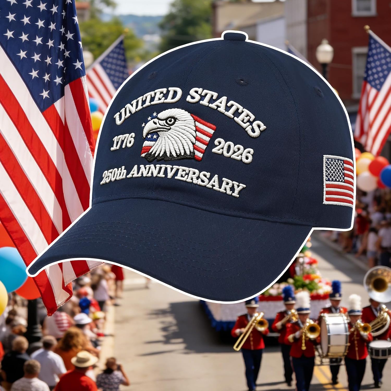 LCZTN 2 Pack 250th Anniversary USA Hat 2026 Patriotic Baseball Cap for Men Women,American 250 Year Anniversary Merchandise