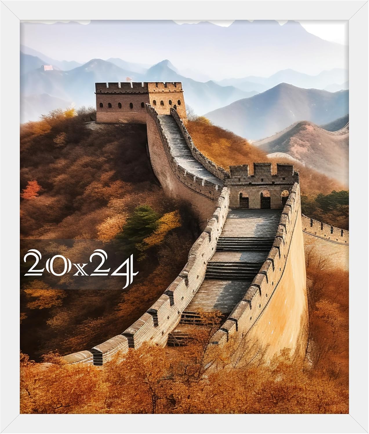 Picrit 20x24 Picture Frame, Poster Frame for Wall Mounting Diaplay, White White 20x24