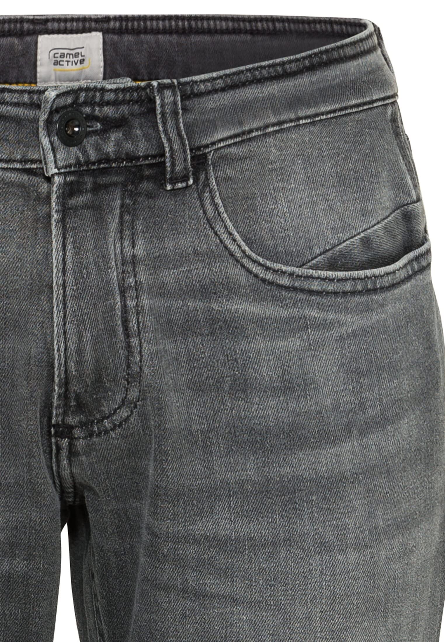 camel active Herren Slim Fit Raw Denim | 5-Pocket Denim im Slim Fit aus Baumwolle und Zwei-Wege-Stretch, robust und strapazierfähig für den Alltag