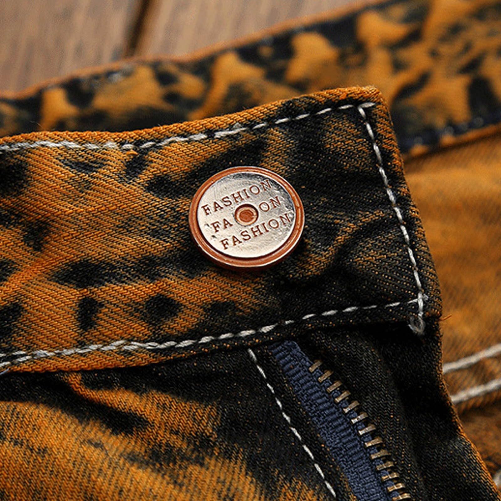 Generico Jeans Uomo Pantaloni Uomo Jeans Uomo Slim Fit Straight Leg Strappati con Carattere, Denim Casual per Uomo Che AMA Il Look Vissuto