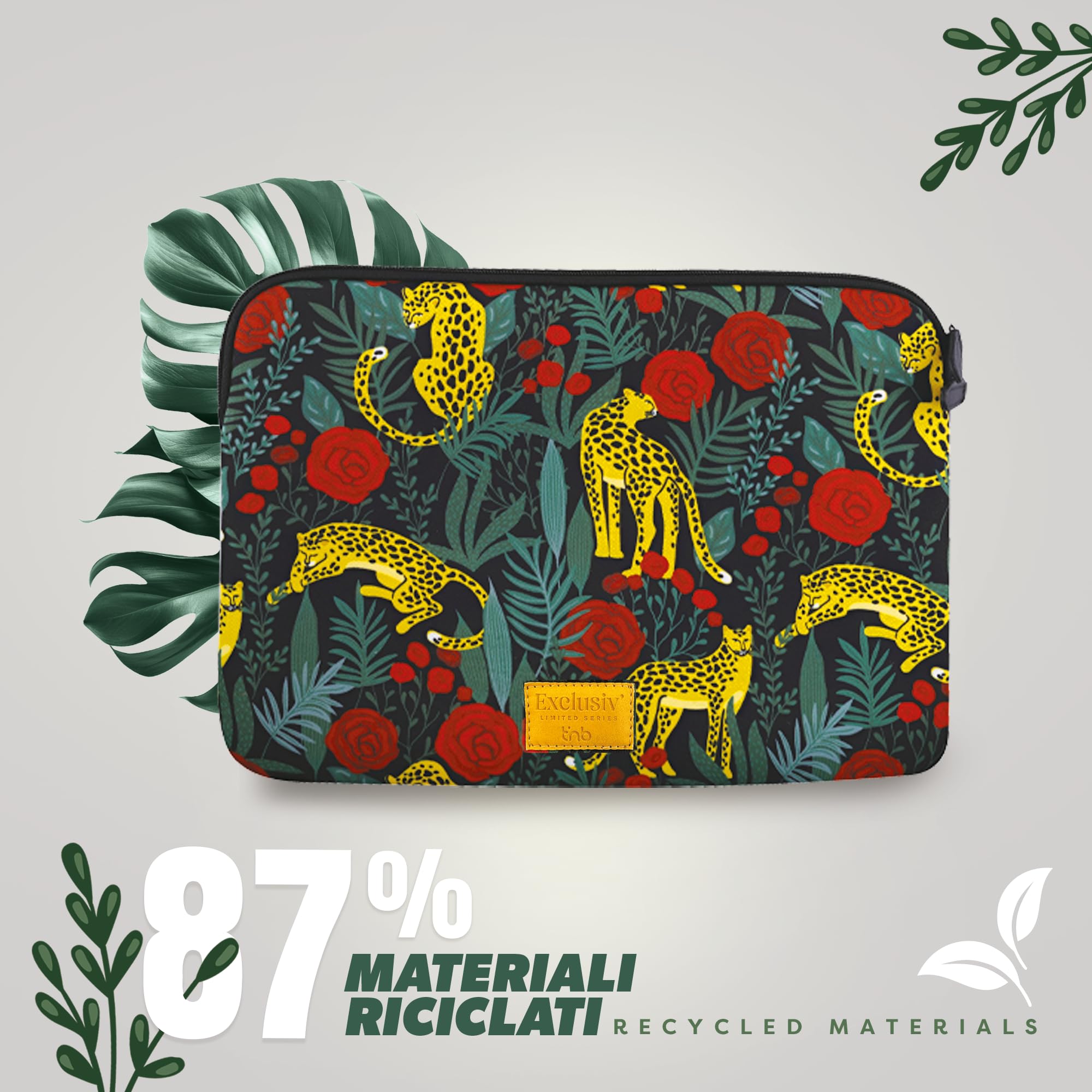 T'nB - Custodia per computer in plastica riciclata RPET, compatibile con MacBook Air 13 pollici e PC 13-14 pollici, custodia per computer antiurto da 14 pollici, design resistente - Modello Savannah