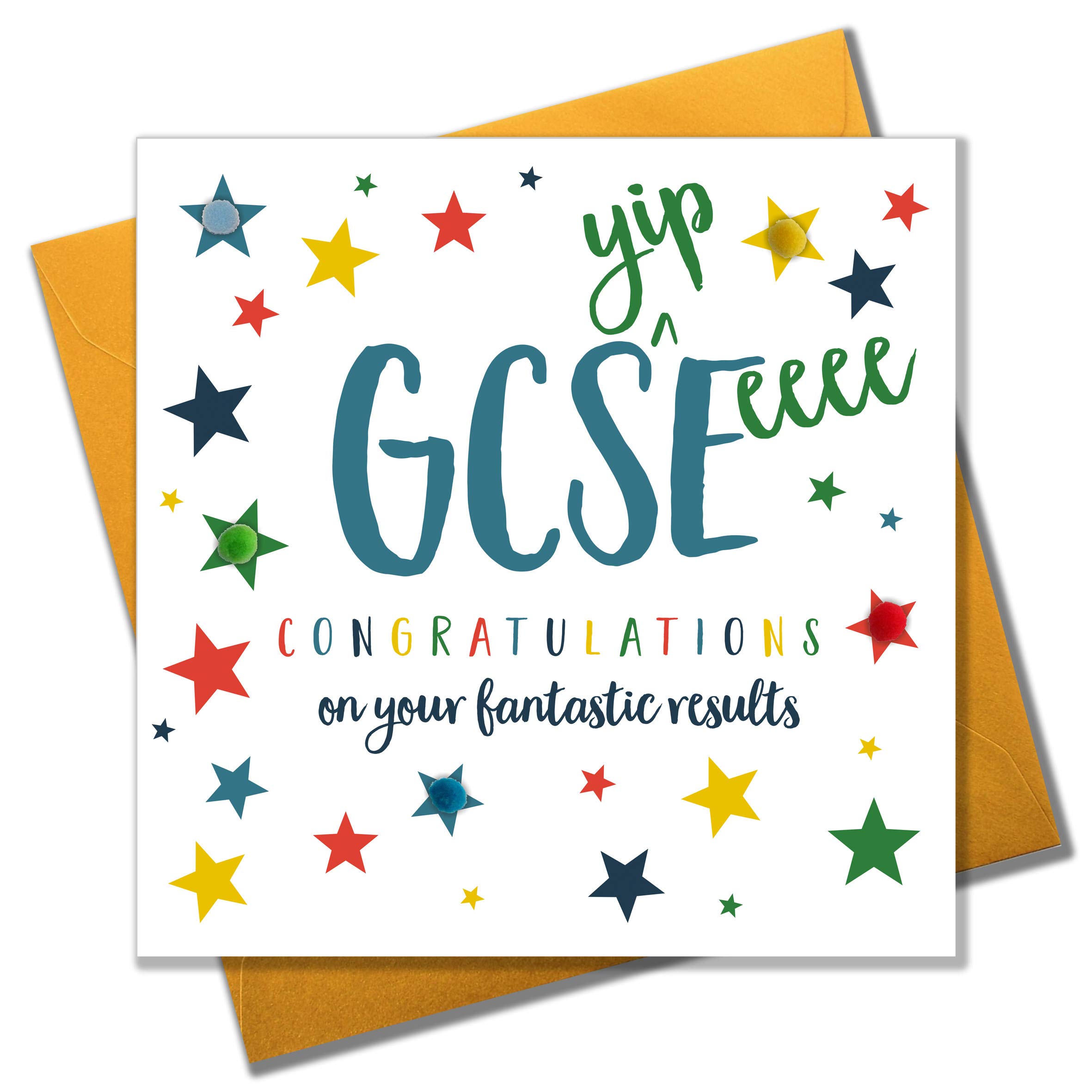 Pom Pom"GCSE Congratulations On Your Fantastic Results Greeting Card, POM069