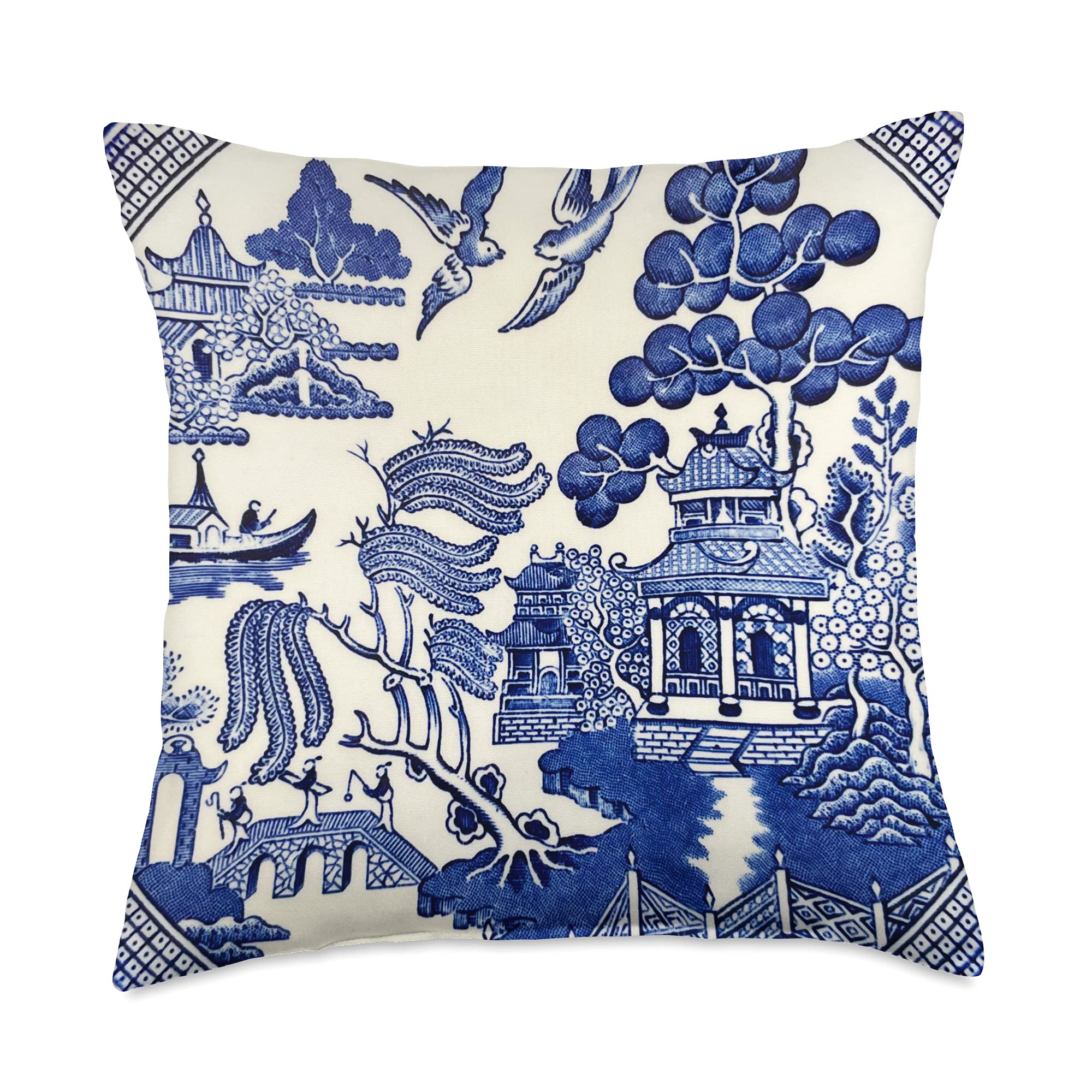 Asian Pattern, chinoiserie Throw Pillow
