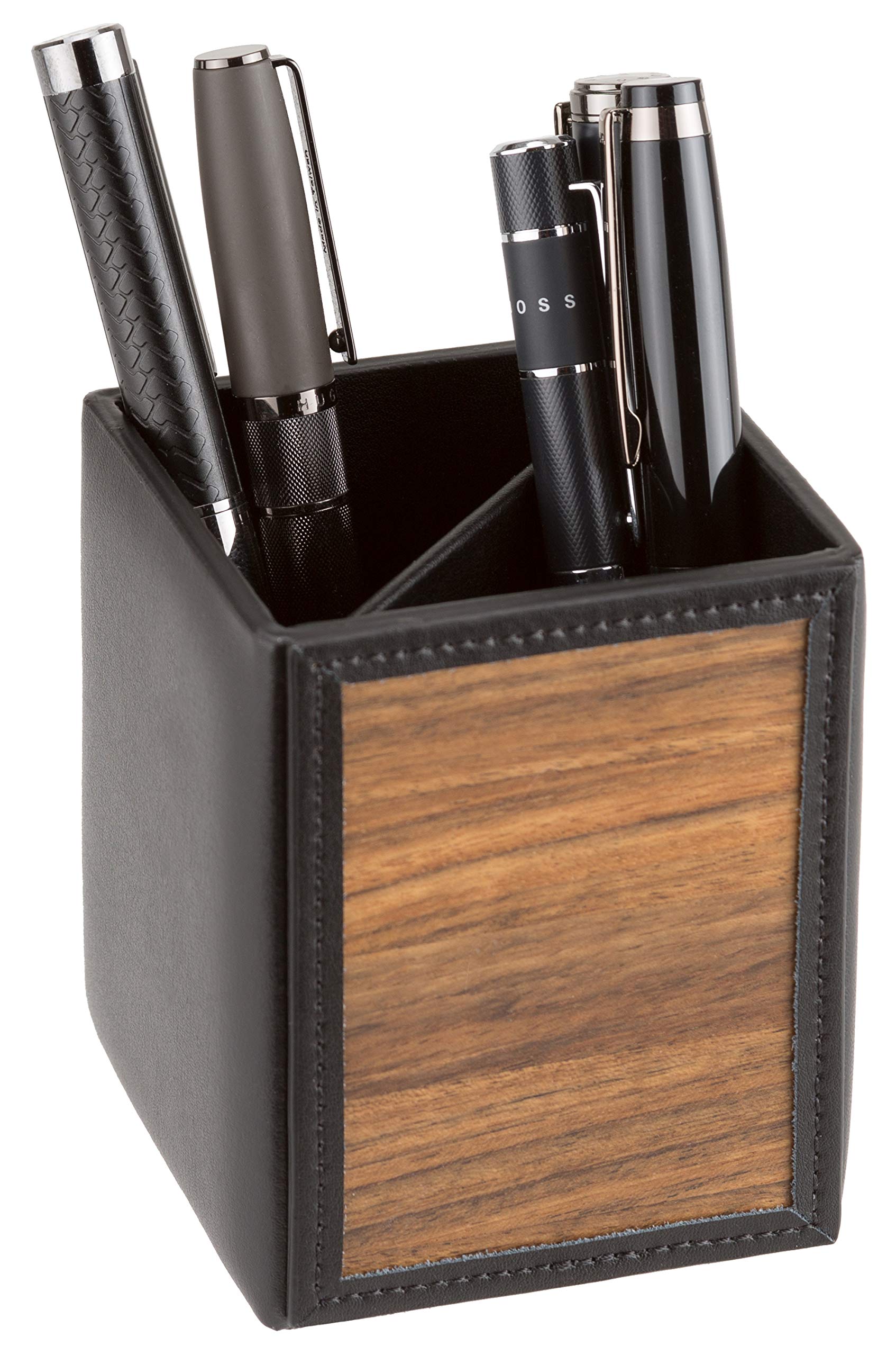 Sebastian Sturm WILLIAM - Portapenne in vero legno e pelle, colore: Nero