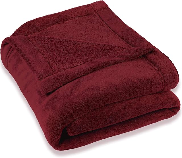 CelinaTex kocyk puszysty 150 x 200 cm bordowy kocyk sofa ciepły kocyk miękki polar z mikrofibry OEKO-TEX Montreal